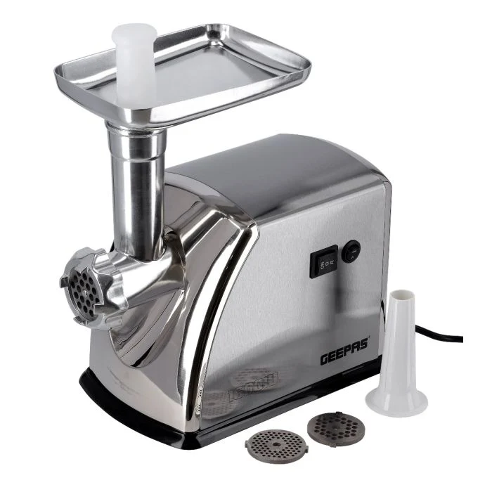 Geepas GMG1909 Stainless Steel Meat Grinder | 1600W Electric Meat Mincer and Powerful Motor | Reverse Function, 3 Cutting Blade, Sausage and Kubbe Accessories| - Image 3