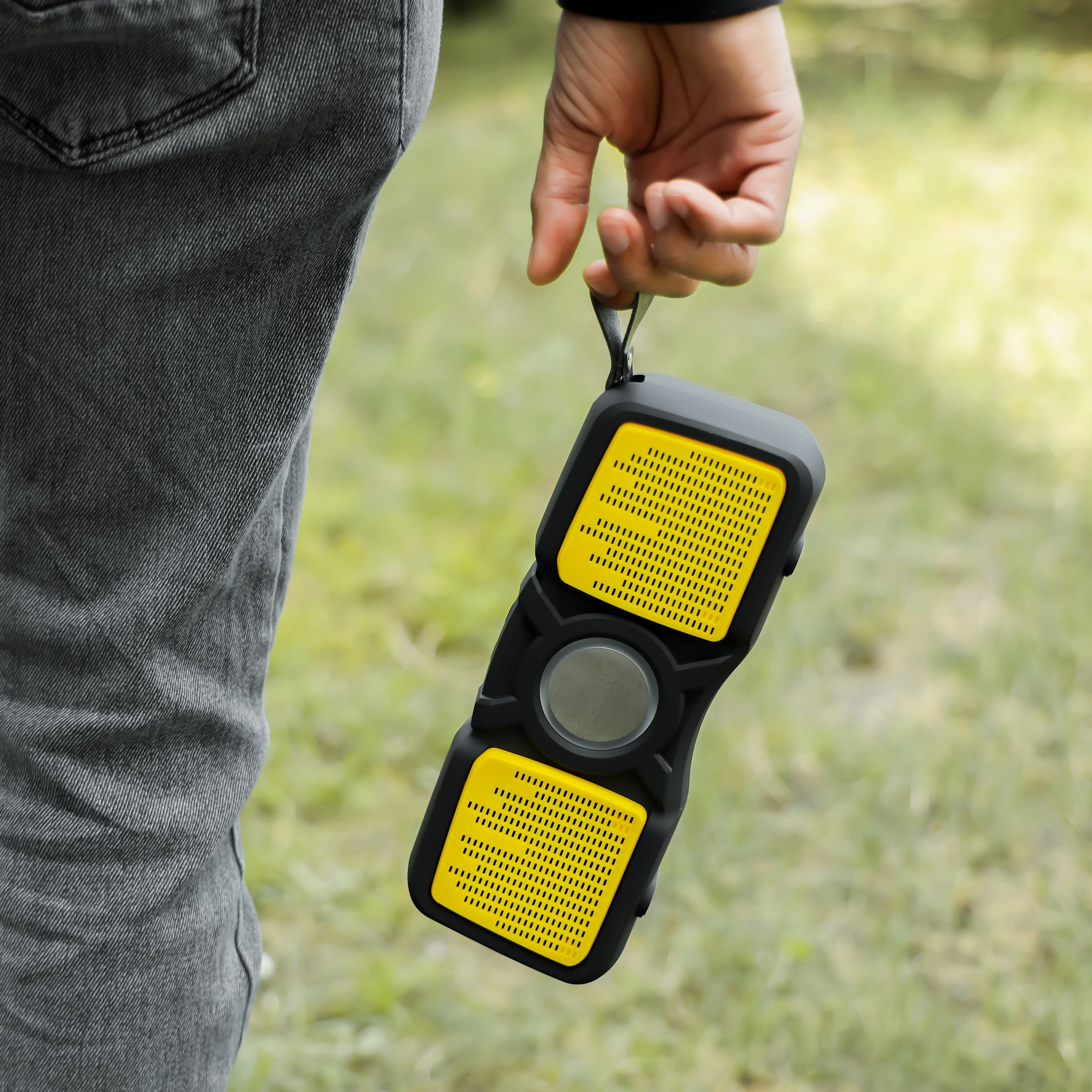 Geepas GMS11183 Rechargeable Bluetooth Speaker | TWS Connection, USB/TF/FM/AUX Input & 1200mAh Built-in Battery| Durable, Pulse LED Light & Hands-Free Calling| - Image 4