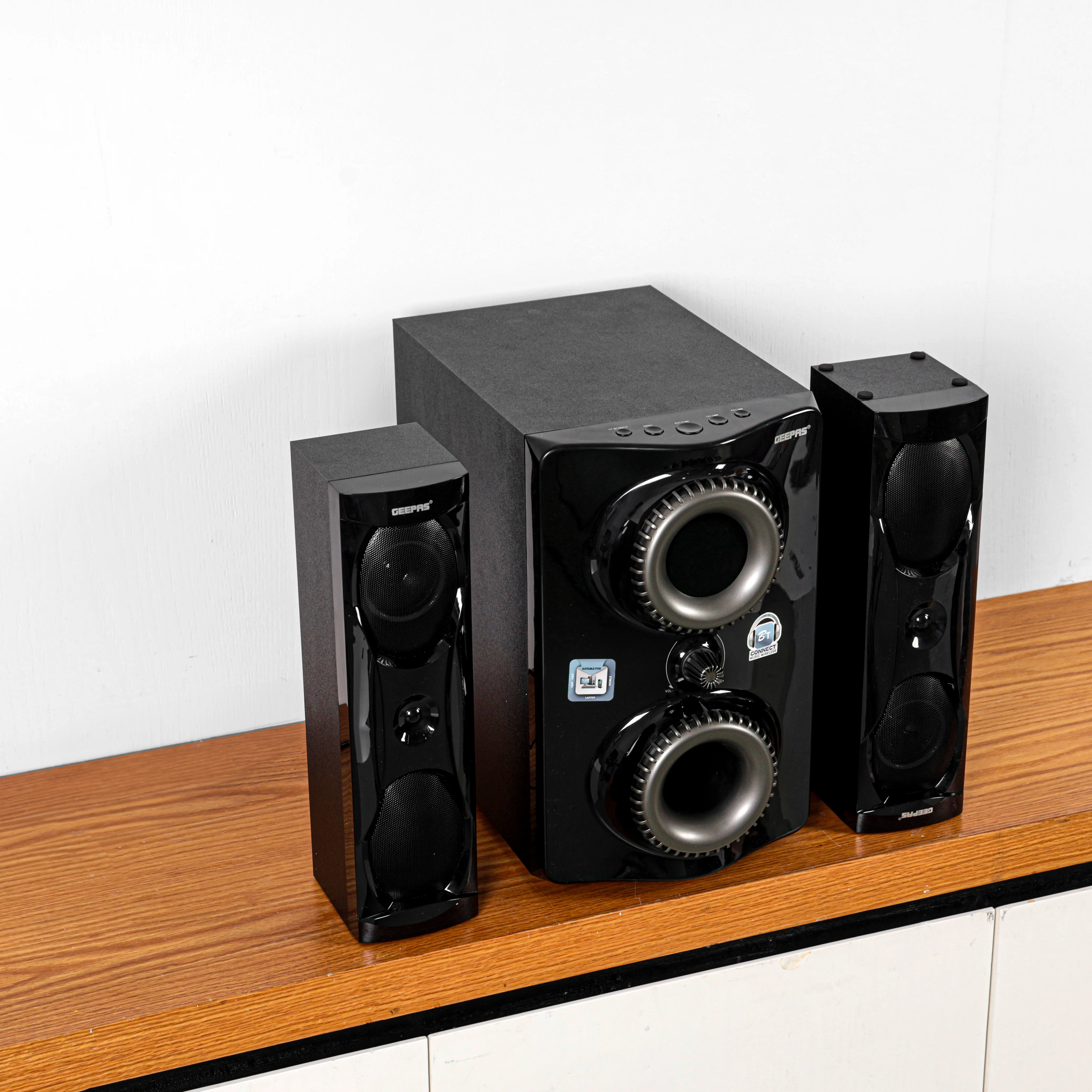 Geepas GMS8507N 2.1 Multimedia Speaker | Bluetooth with USB, FM radio, karaoke, remote control and 50000W PMPO sound| for immersive entertainment at home Daily| - Image 4