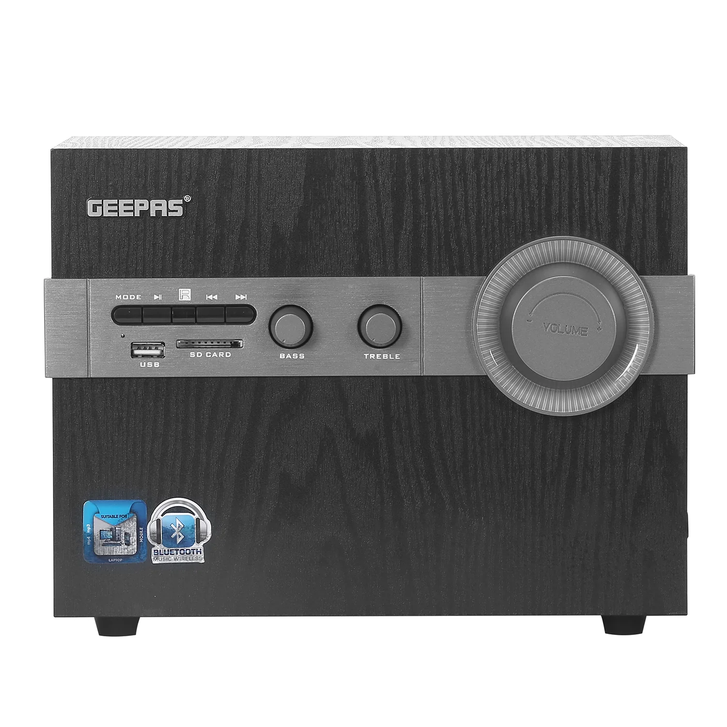 Geepas GMS8516 2.1 Multimedia Speaker| Bluetooth with USB, SD card, FM radio and remote control| 20000W PMPO powerful sound for Daily home entertainment systems| - Image 5