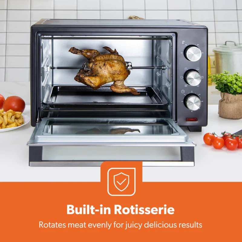 Geepas GO34049 25L Electric Oven with Rotisserie | 1600W Compact and Powerful Table Top Oven| Adjustable Temperature with Timer Control & Easy to Clean Design| - Image 4
