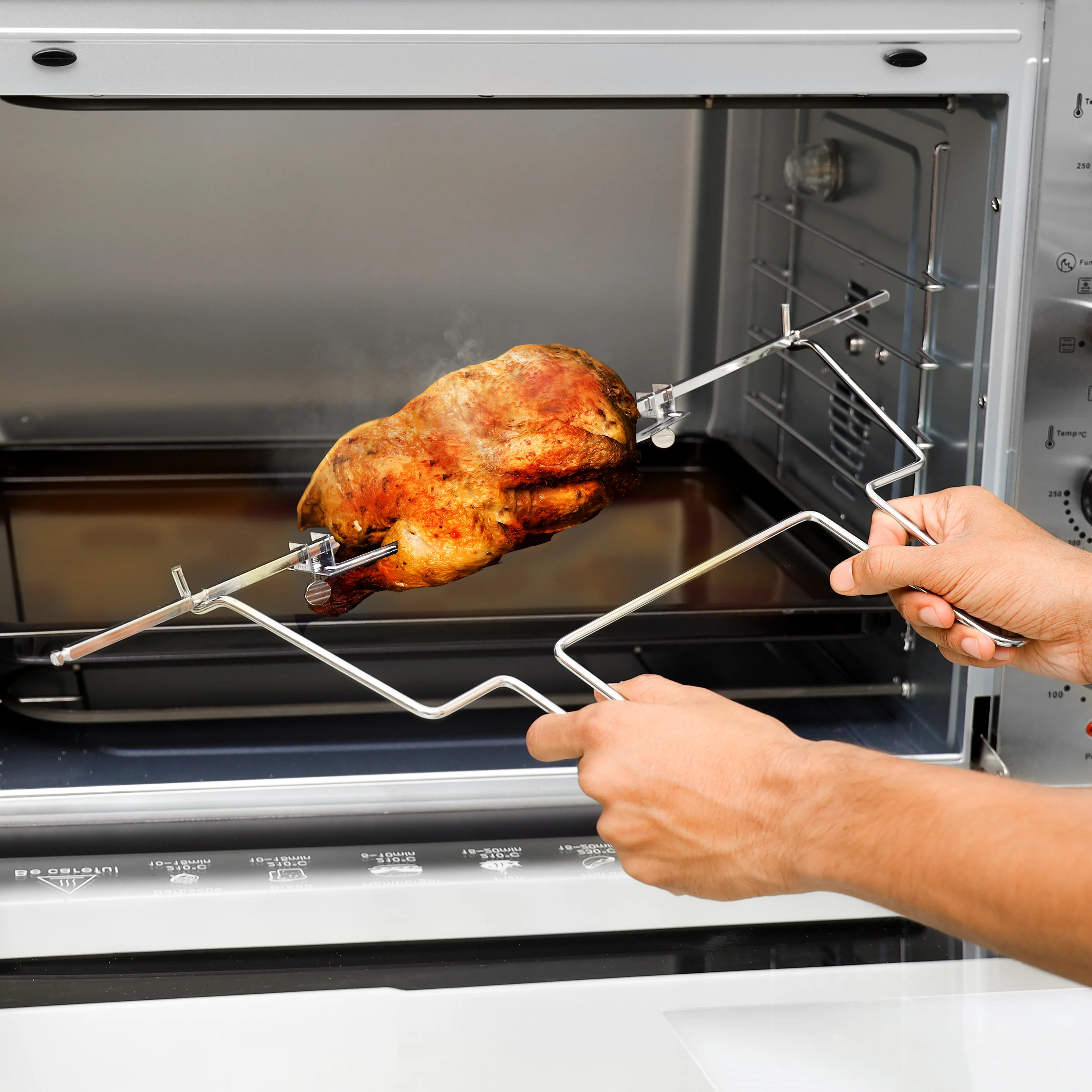 Geepas GO34057 120L Multi-Function Oven| 2800W Power, Rotisserie & Convection Function| Durable, 120 Minutes Timer, 7 Heating Stages and Stainless Steel Design| - Image 4