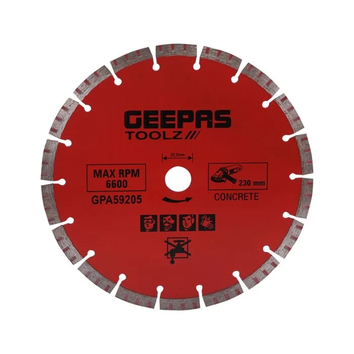 Geepas GPA59205 230mm Diamond Cutting Disc| Concrete Dry Cutting Blade with laser welded segments| Durable, industrial-grade performance & up to 100x longer life|