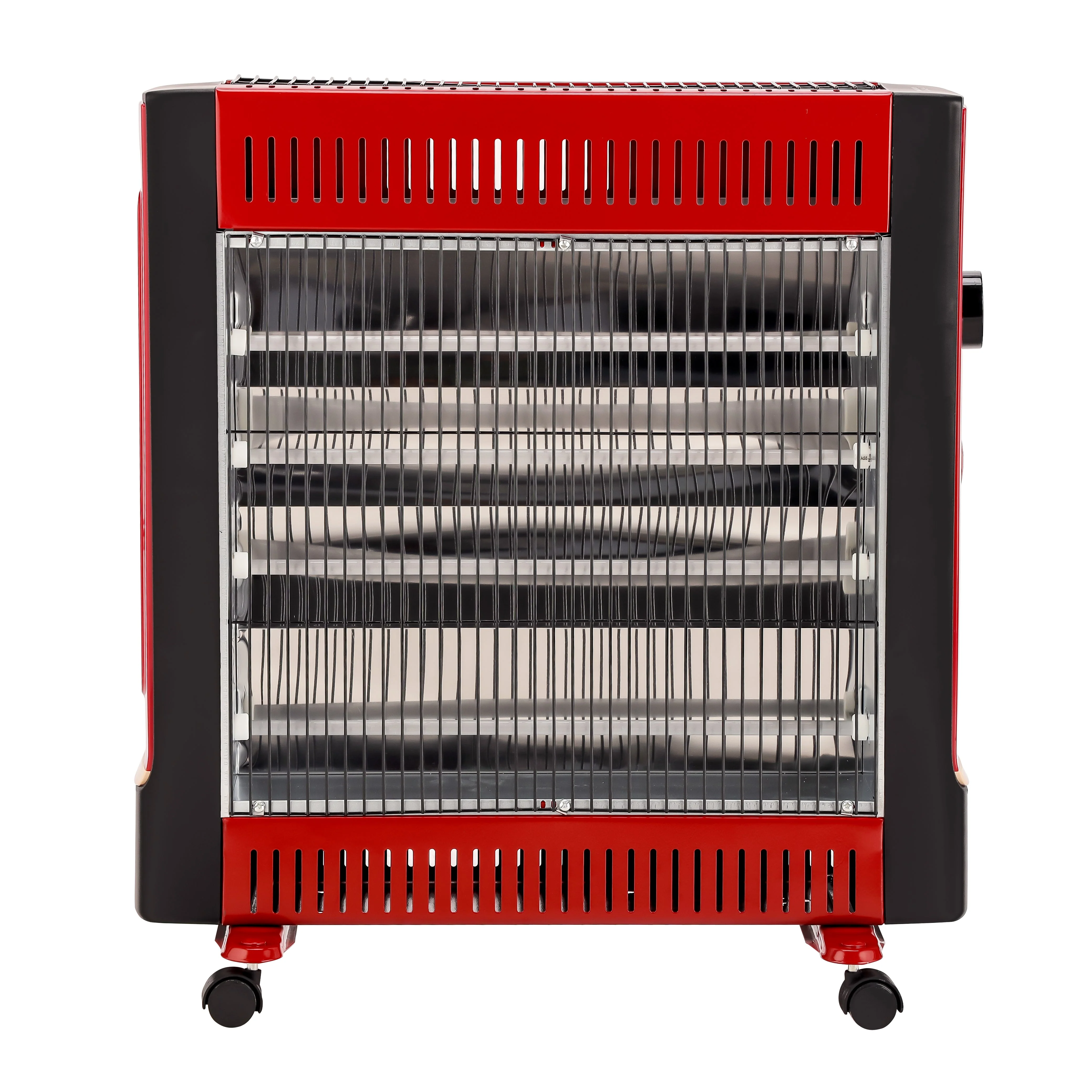 Geepas GQH9108 2200W Quartz Heater| 2 Heat Settings, Silent Operation & Adjustable Thermostat| Durable, Portable Design with Wheels, Energy Efficient and Safe|