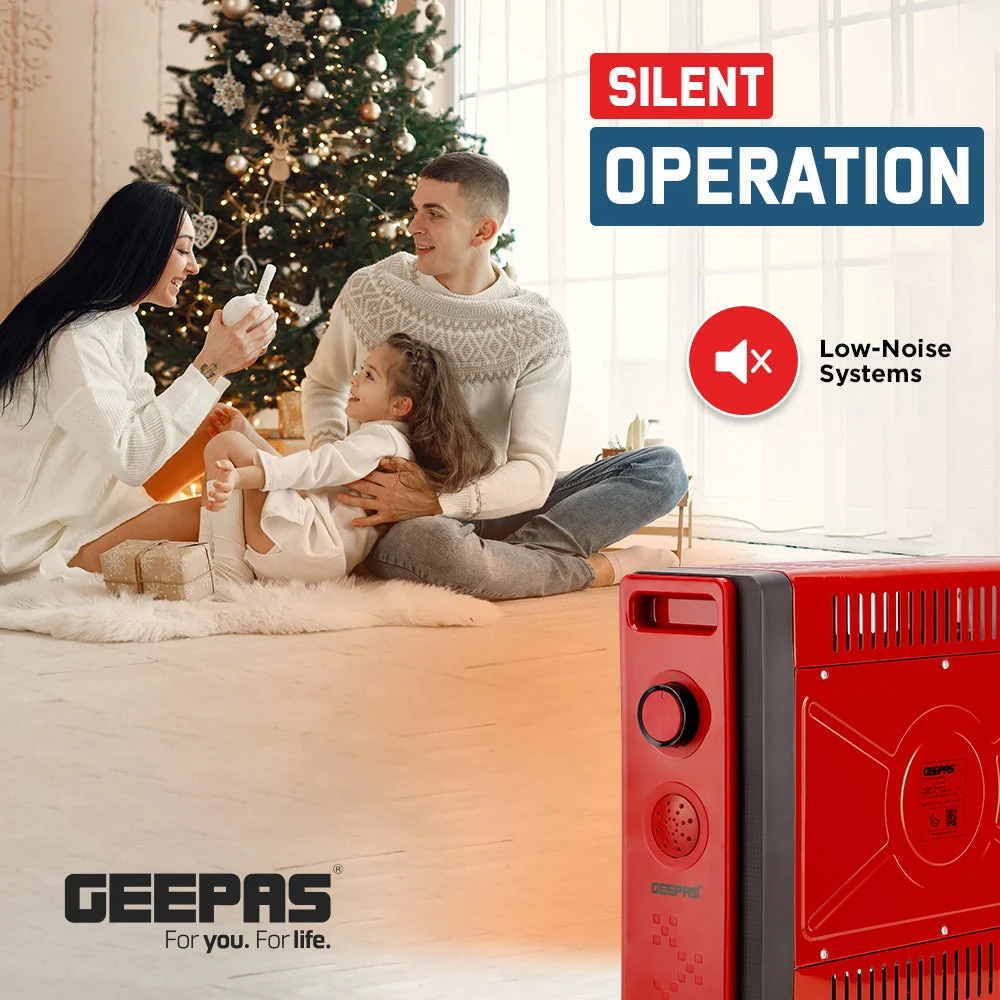 Geepas GQH9109 Quartz Heater| 2 Heat Settings, Adjustable Thermostat & Silent Operation| Durable Design, Instant Heating for Home, Office and Energy Efficient| - Image 4