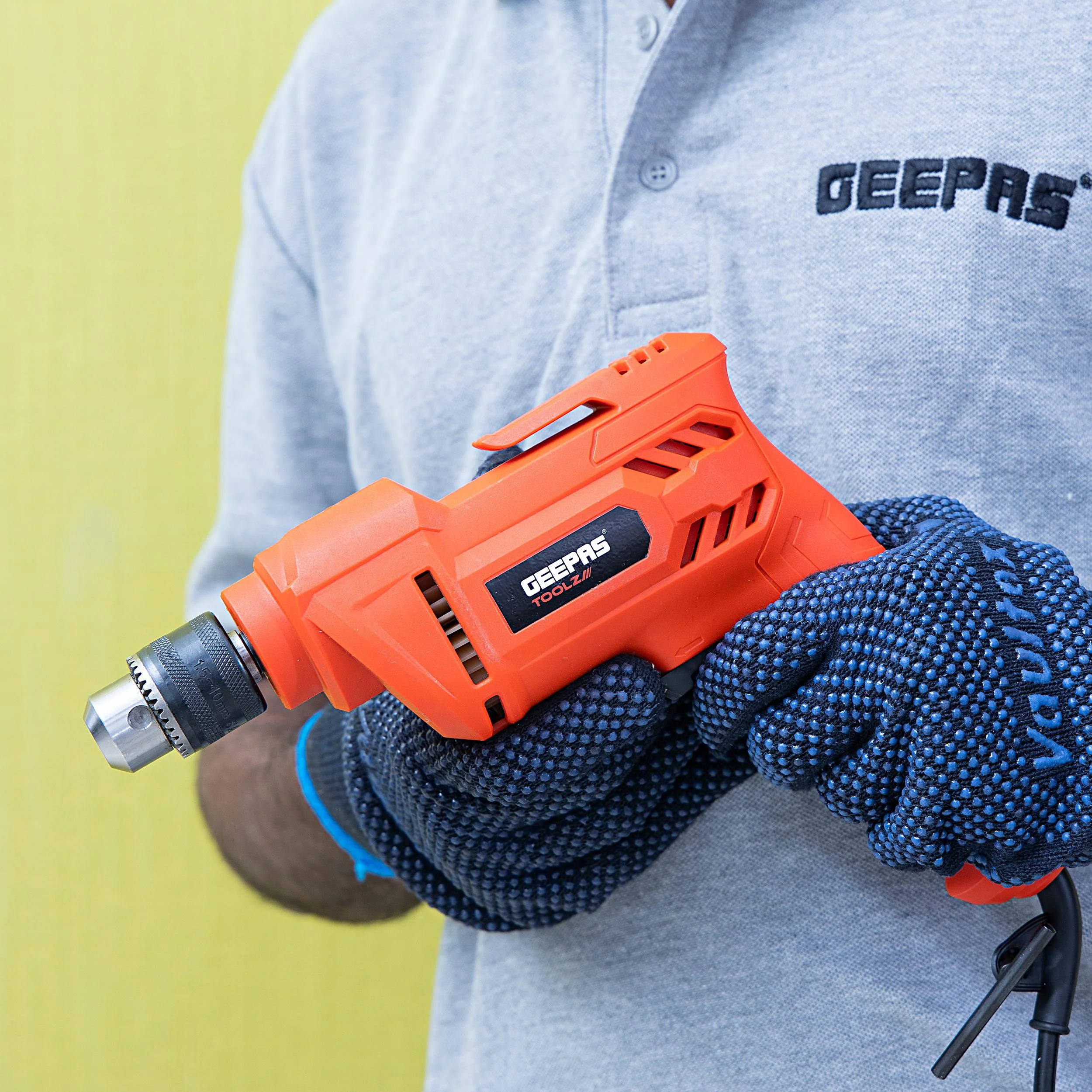 Geepas GRD0500 10mm 500W Rotary Drill| Variable Speed 0-3000 RPM with 1.5-10mm Chuck Capacity| Durable Build, Steel, Wood Drilling for DIY and Professional Use| - Image 2