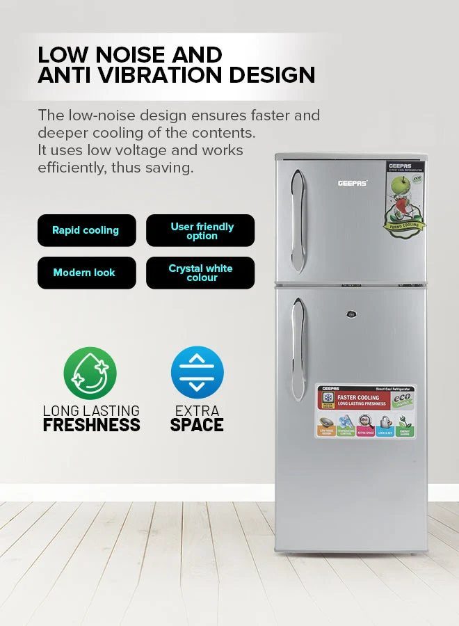 Geepas GRF1856WPN 180L Direct Cool Refrigerator | fast cooling, energy-saving performance & low-noise operation| tempered glass shelves and temperature control| - Image 6