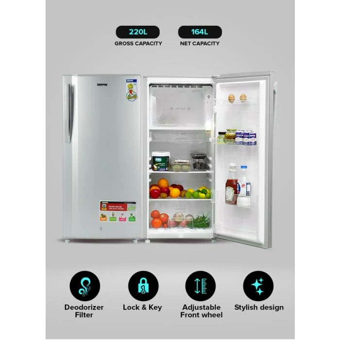 Geepas GRF2059SPE 220L Direct Cool Refrigerator| Single Door Silver Fridge with spacious storage| energy efficient cooling, durable shelves & low noise operatio| - Image 3