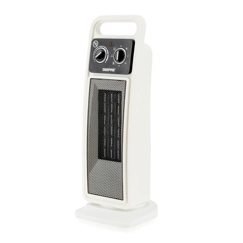 Geepas GRH28530 PTC Fan Heater | 2000W Ceramic Heater with Adjustable Thermostat & Safety Tip-Over Switch| Durable Build, Fast Heating and Overheat Protection|
