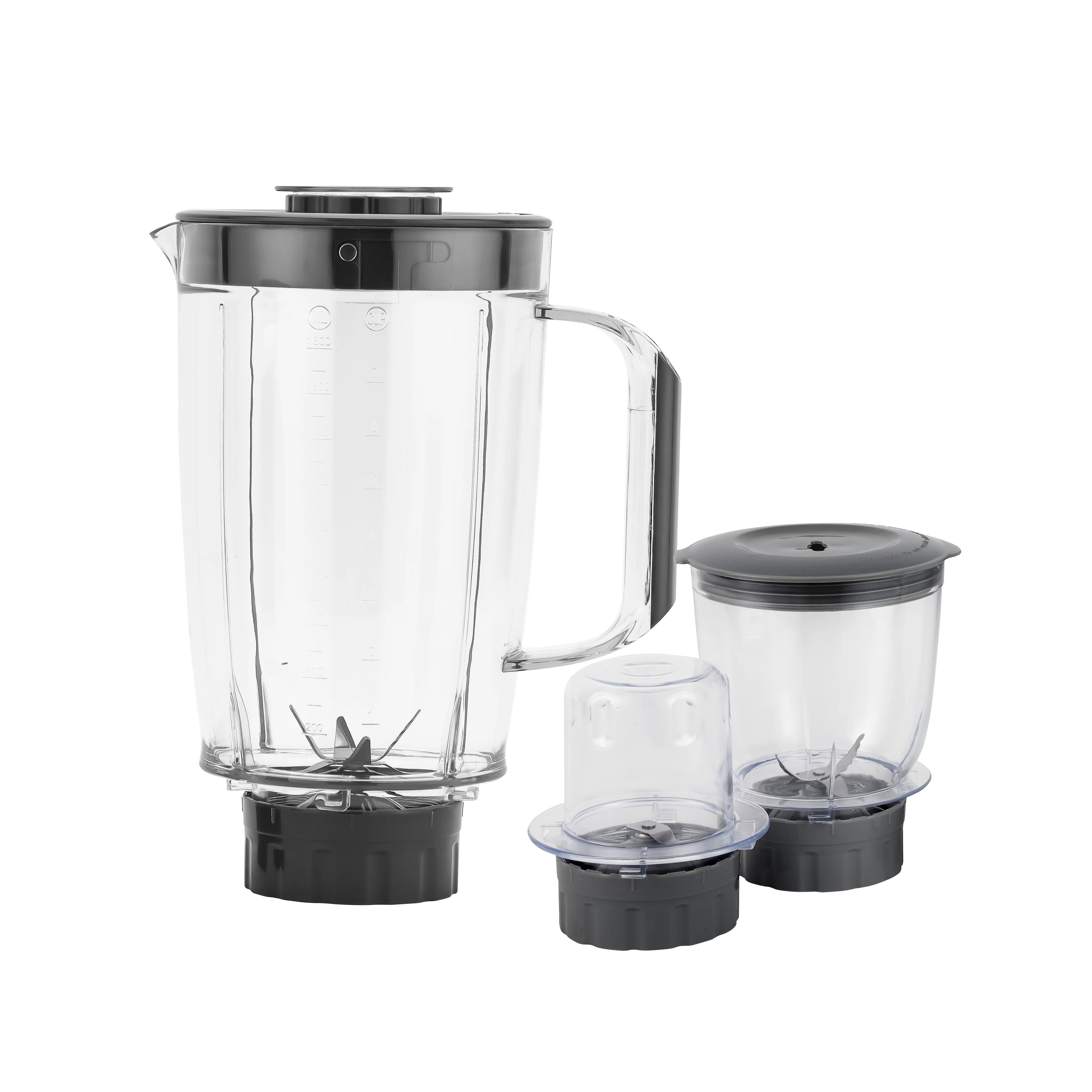 Geepas GSB44034 3-in-1 Blender| 600 W, Powerful Motor with 3 Speed Setting and Pulse| Transparent Jars with Stainless Steel Blade, Grinder & Chopper Attachment| - Image 3