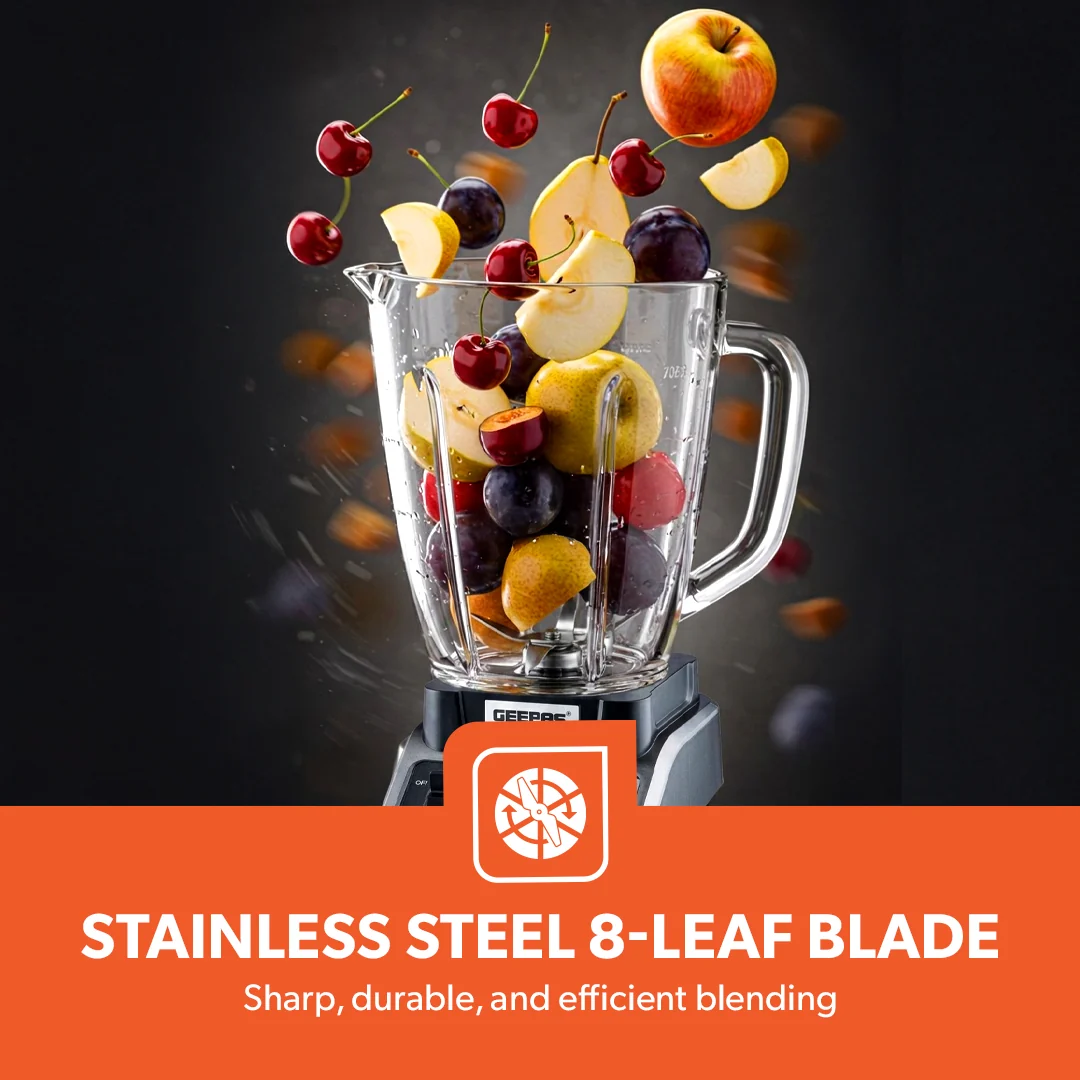 Geepas GSB44037 2000W High-Power Blender | 2L Unbreakable Jar| 16 Speed Control with Pulse| Stainless Steel Blade for Smoothies, Ice Crushing & Daily Food Preparation - Image 3