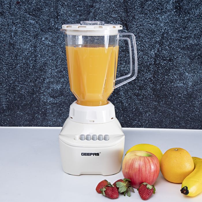 Geepas GSB5362 2-in-1 Blender 1.5L | Plastic Jar, 4 Speed Control with Pulse Overheat Protection| 400W Powerful Motor, Chopper, Coffee Grinder & Smoothie Maker| - Image 2