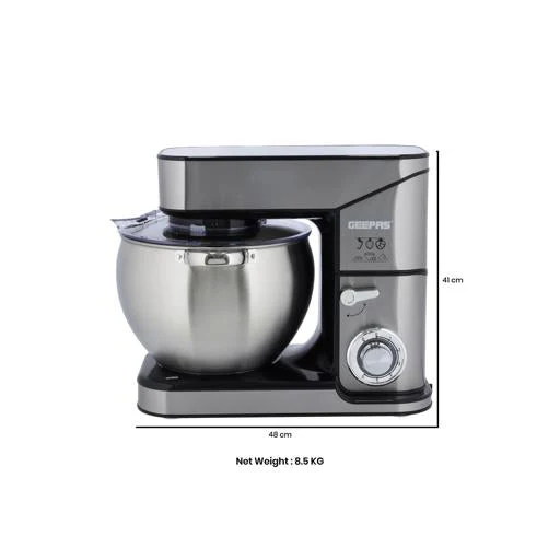 Geepas GSM43041 Kitchen Machine| 10L Capacity Stainless Steel Bowl Stand Mixer and 2000W 6 Speed Control| Durable, 3 Mixing Tools Whisk, Beater and Dough Hook| - Image 5