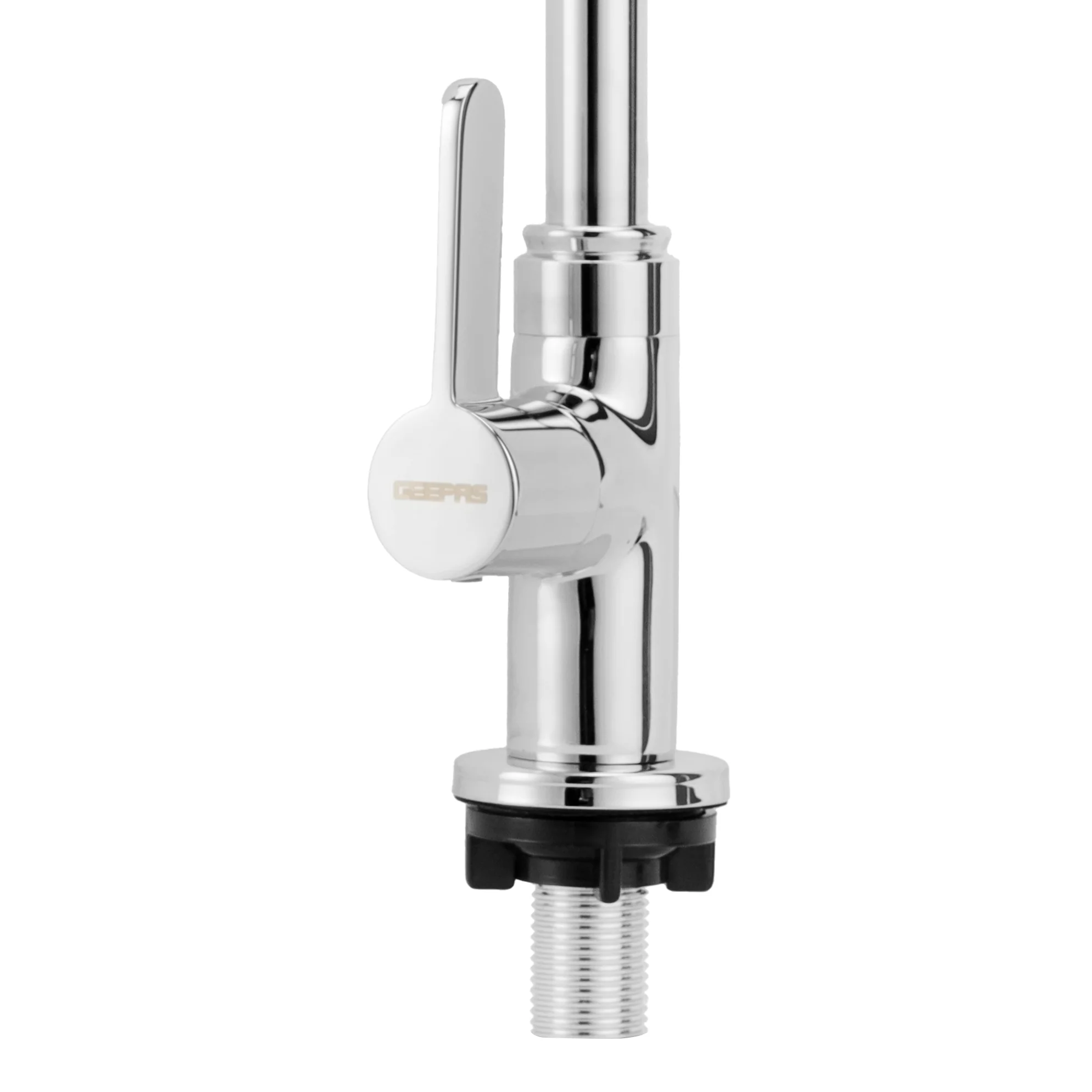 Geepas GSW61012 Single Lever Pillar Sink Tap| features solid brass construction, chrome finish & ceramic cartridge| Durable Build, 360° swivel spout for kitchens| - Image 3