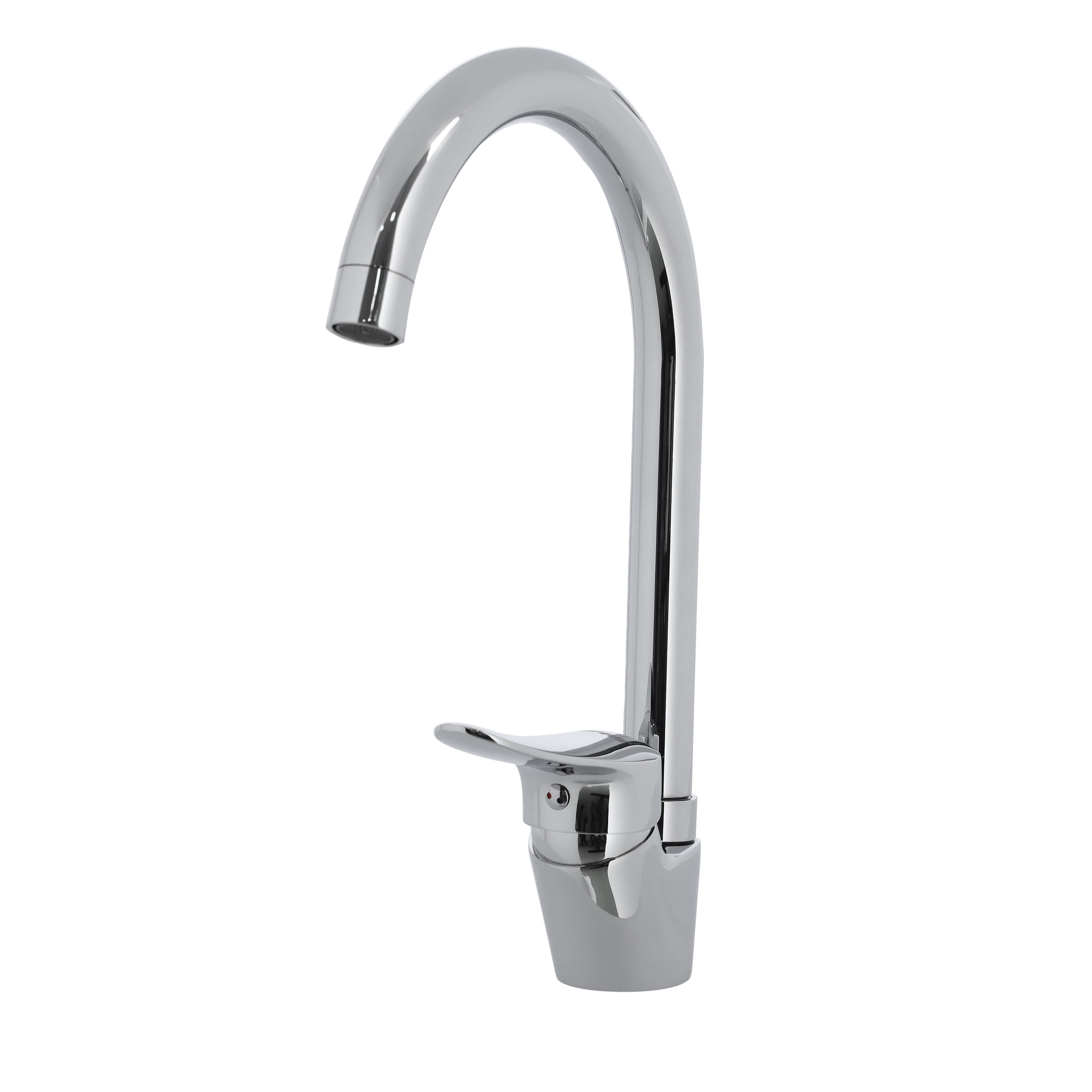 Geepas GSW61095 Single Lever Sink Mixer| features a brass body, chrome finish and ceramic disc cartridge| 360° swivel spout for smooth and flexible kitchen use| - Image 2