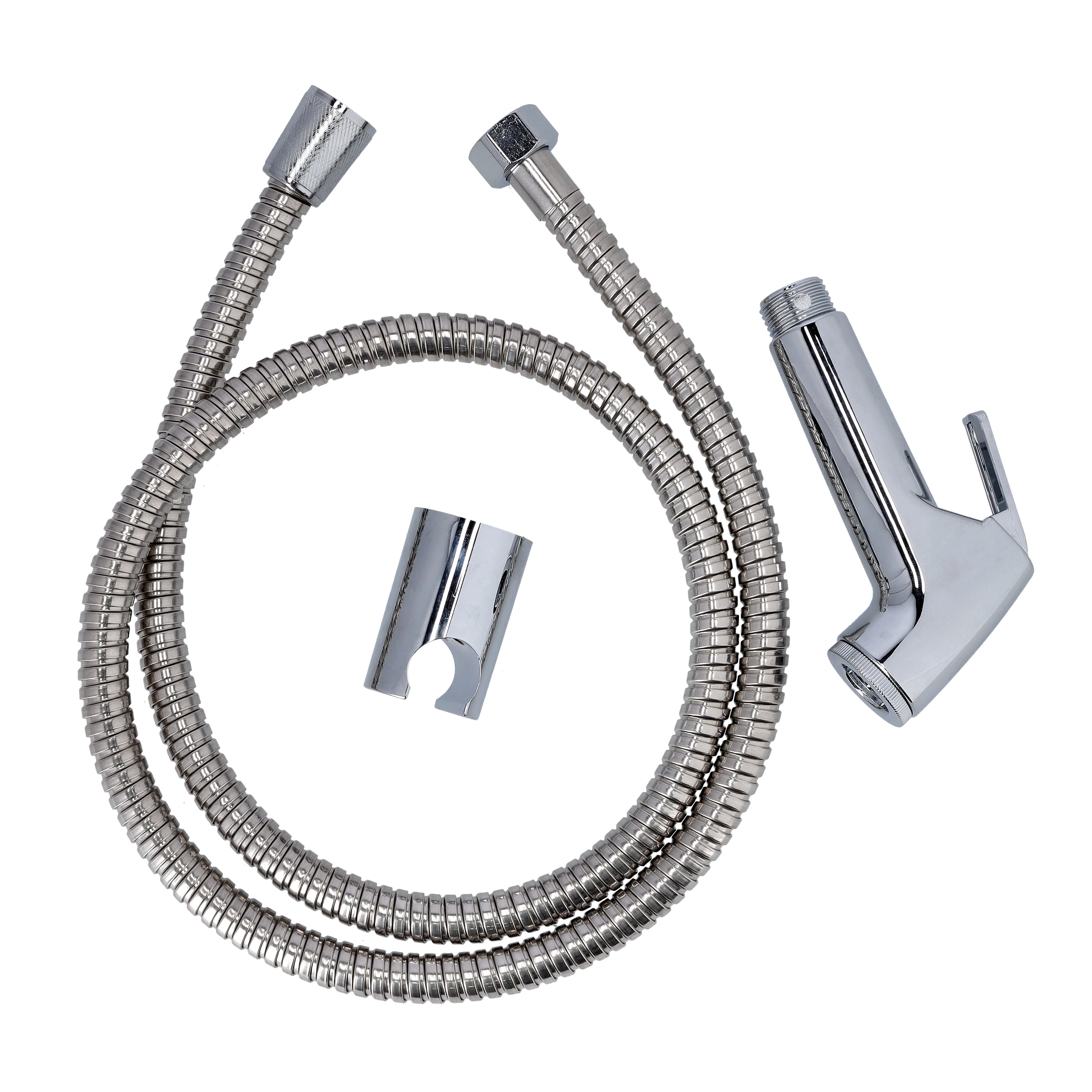 Geepas GSW61106 Chrome Shattaf Set | handheld bidet sprayer with flexible hose & chrome-plated ABS body| soft spray water jet, 1/2-inch connector for daily use|