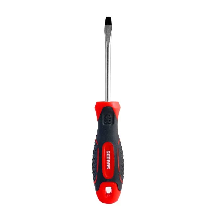 Geepas GT59089 Slotted Screwdriver | CR-V steel magnetic tip & soft grip handle for precision fastening| durability, comfort and easy storage with hanging hole|