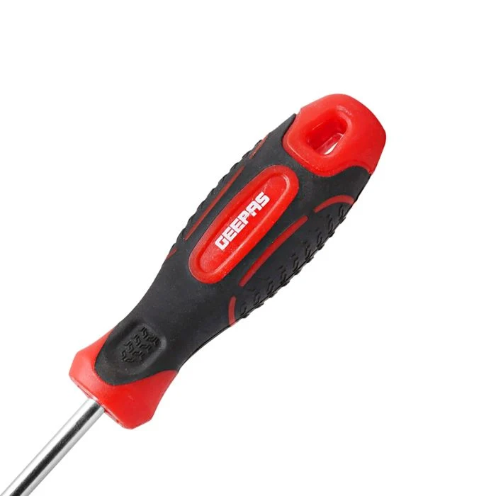 Geepas GT59093 6.5x250mm Slotted Screwdriver| CR-V steel blade, magnetic tip & ergonomic soft-grip handle| hanging hole for precision, comfort & heavy-duty use| - Image 4