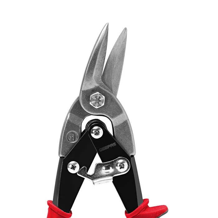 Geepas GT59113 Aviation Snip Left Cut | Heavy Duty Sheet Metal Cutter with Forged Alloy Steel Blades| Twin Spring Action & Easy Lock Release for Precision Cuts| - Image 4