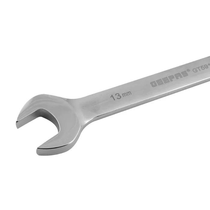 Geepas GT59143 13mm Gear Wrench| CRV Ratchet Combination Spanner with Mirror Polish Finish| Hardened & Tempered Chrome Vanadium Steel for Automotive & Workshop| - Image 2