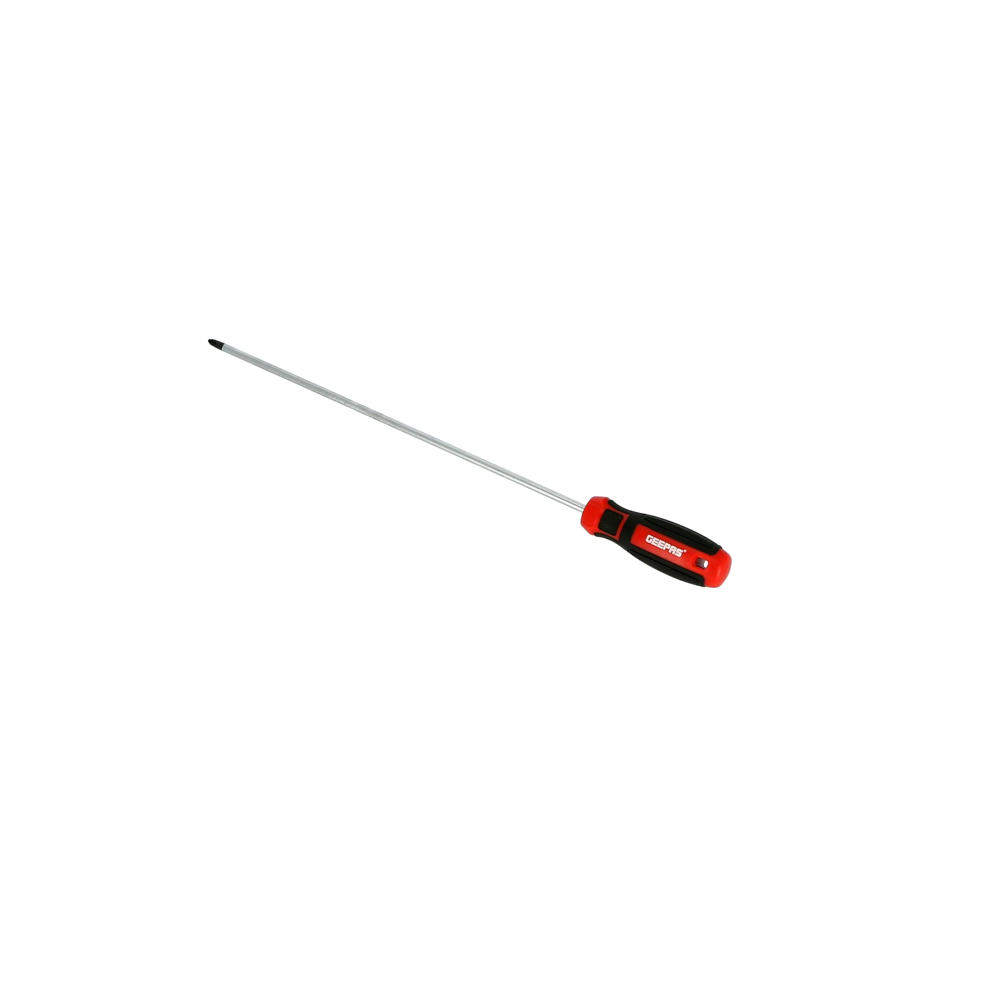 Geepas GT59228 PH2x325mm Phillips Screwdriver| magnetic CR-V steel tip, ergonomic soft grip insulated handle| Durable, long reach shaft and hanging hole design|