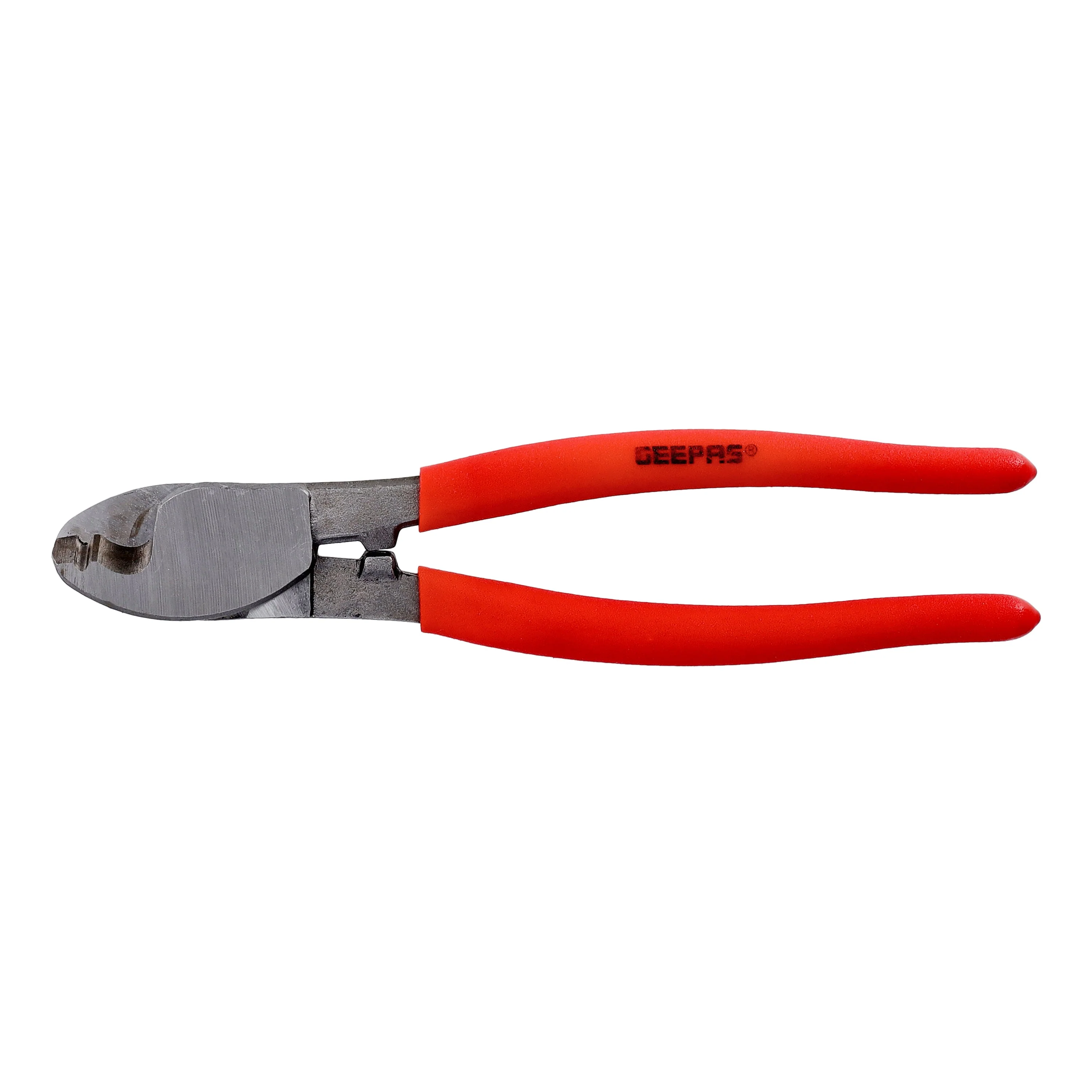 Geepas GT59265 8 Inch Cable Cutter | durable #45 carbon steel construction and sharp precision cutting edges| ergonomic grip handles and heavy-duty performance|