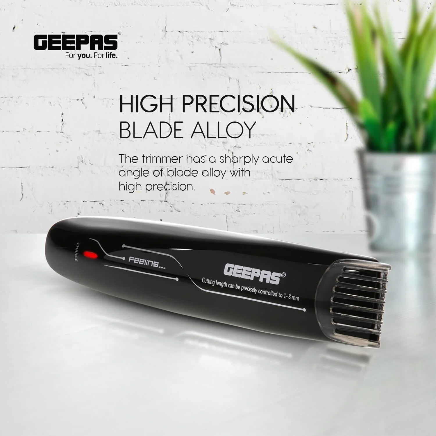 Geepas GTR56020UK Men’s Trimmer| Sharp Alloy Blade, 9-Level Adjustable Comb & Smooth Trimming| Scratch-Resistant PMMA Panel, 600mAh Battery & 45-Minute Runtime| - Image 3