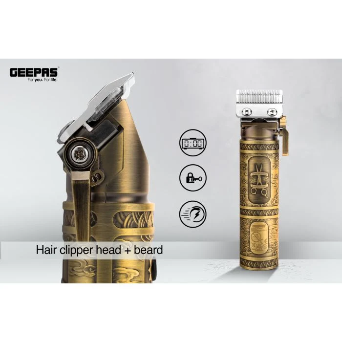 Geepas GTR56030 Professional Hair & Beard Clipper| LED Display, Precision Stainless Steel Blades| Durable, Adjustable Cutting Lengths and Rechargeable Battery| - Image 4
