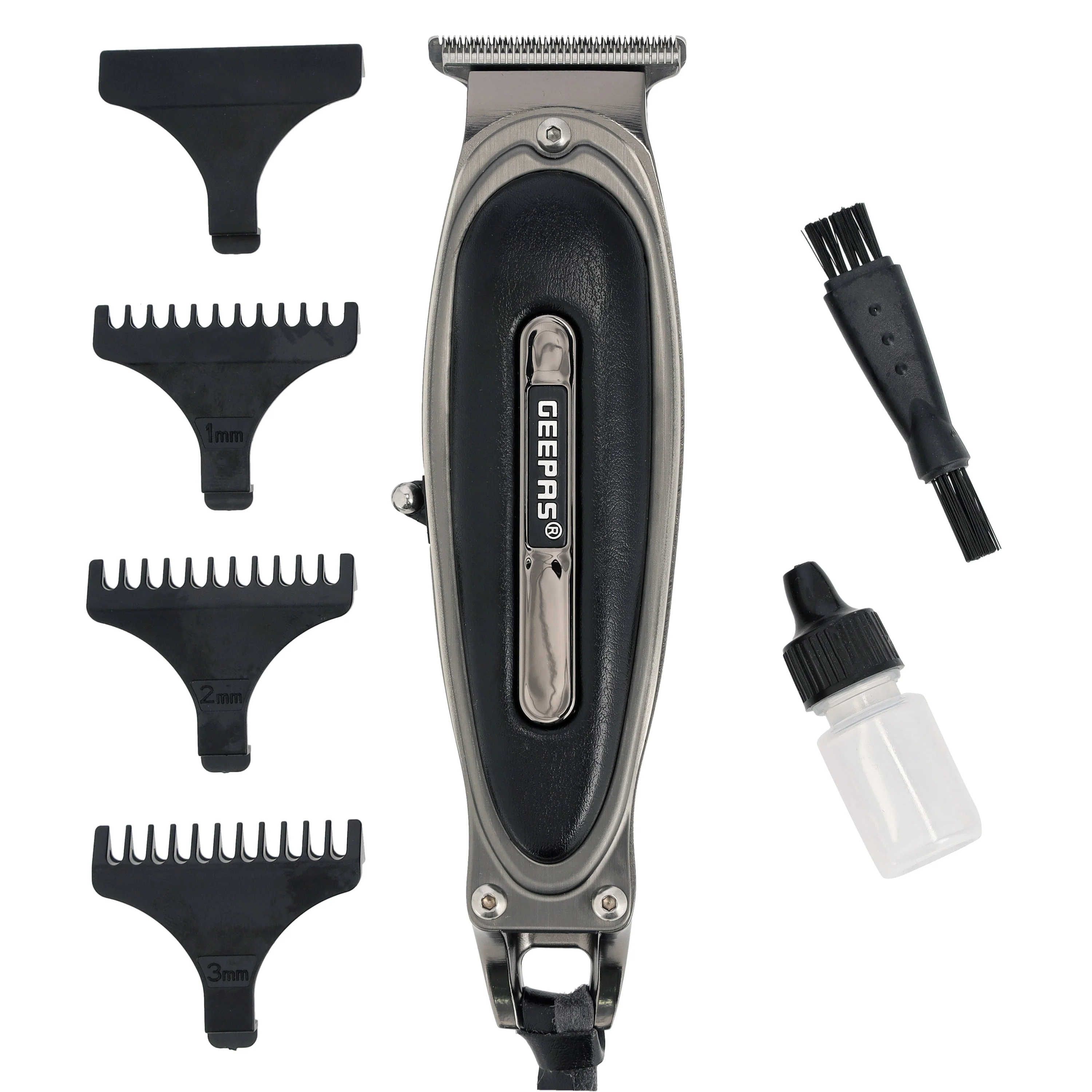 Geepas GTR56044 Rechargeable Hair Clipper| Zero-Cut Stainless Steel T-Blade & LED Display| Li-ion Battery, Type-C Charging, Metal Body and Leather Touch Decor| - Image 5