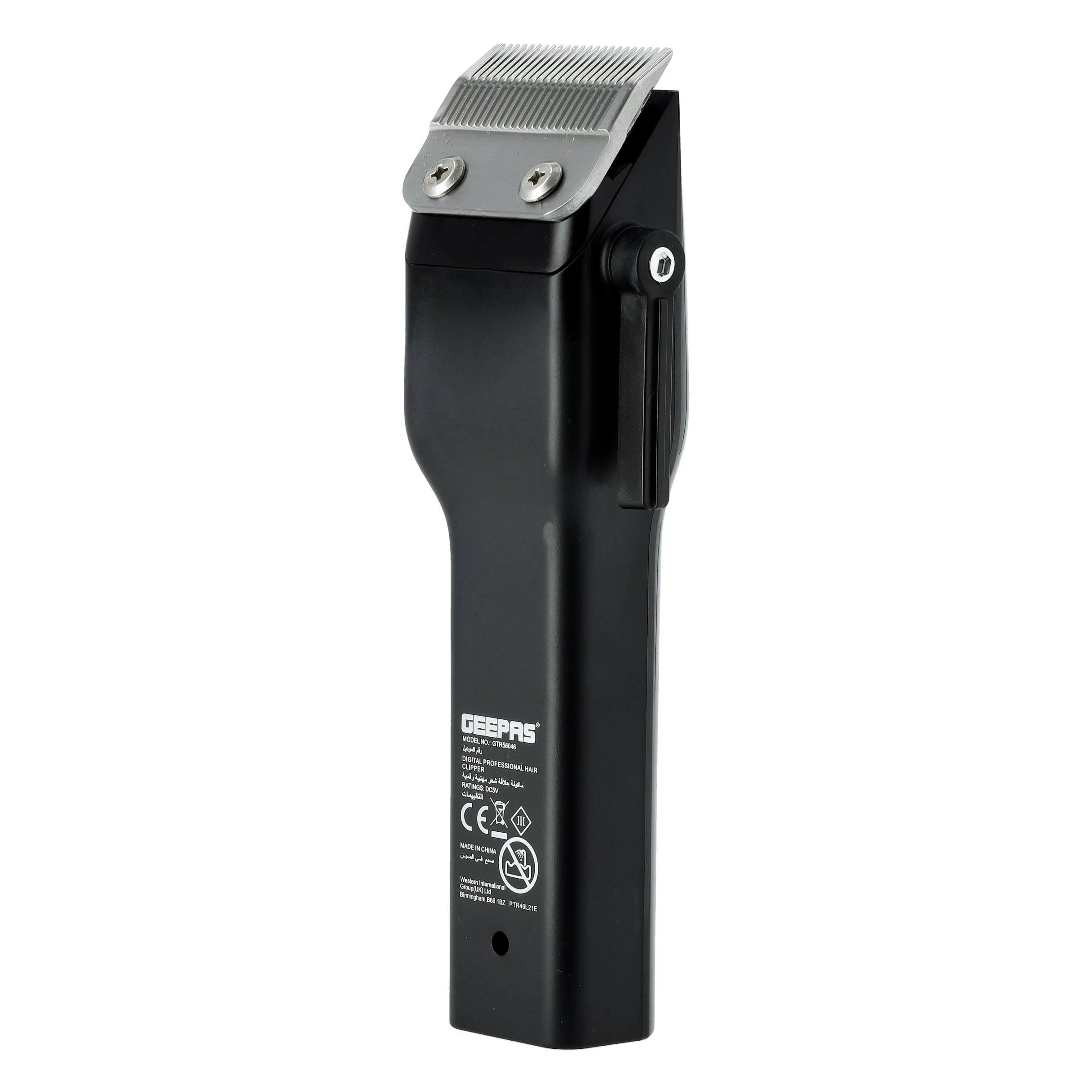 Geepas GTR56046 Digital Professional Hair Clipper | 4 Hours Runtime | 2000mAh Li-ion Battery| LED Display | Stainless Steel Blades|  2 Speed Control | 2 Years Warranty - Image 4