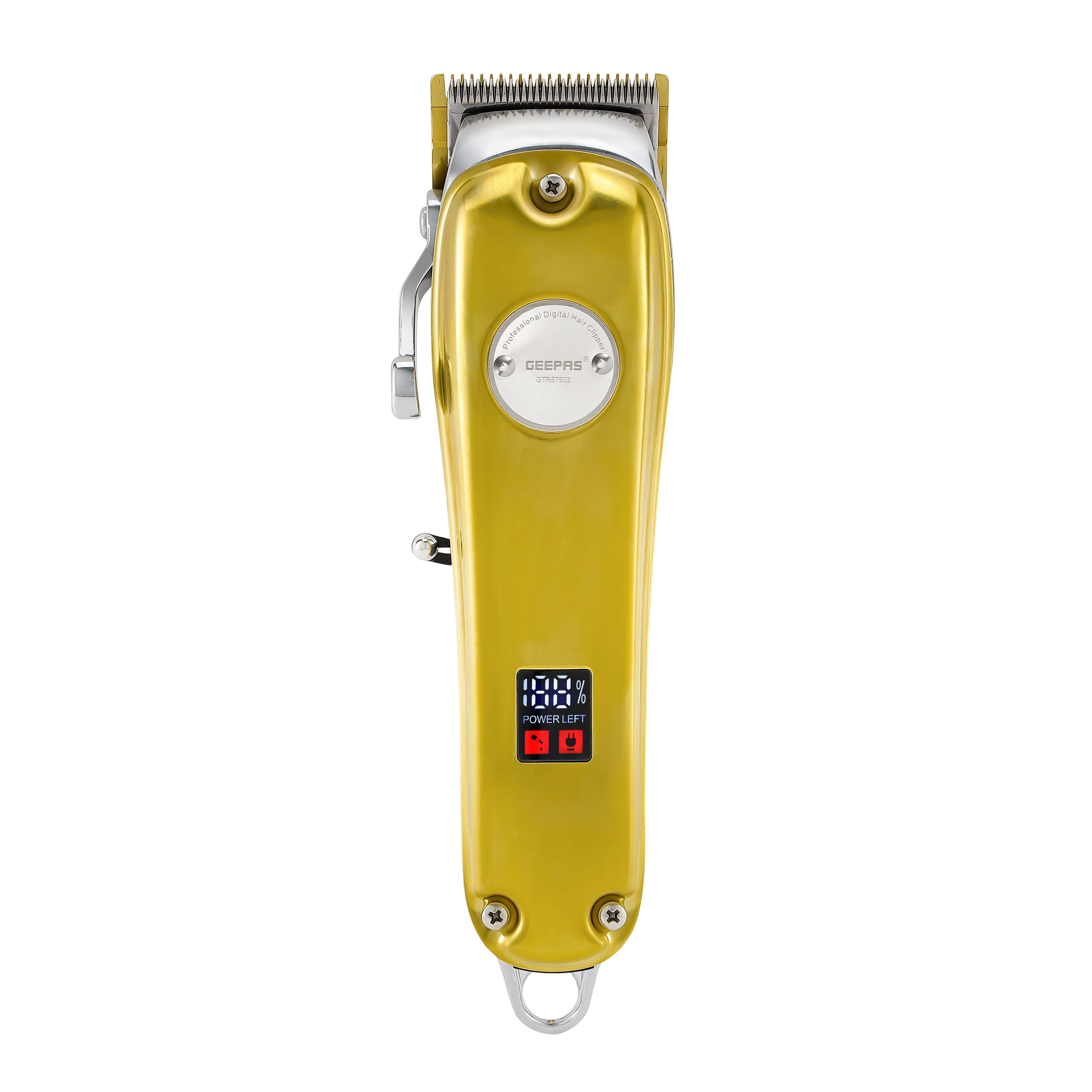 Geepas GTR57502 Professional Digital Hair Clipper | LCD Display| Fast Charging| 2500mAh Lithium Battery| Adjustable Blades | Corded & Cordless Use | 2 Years Warranty