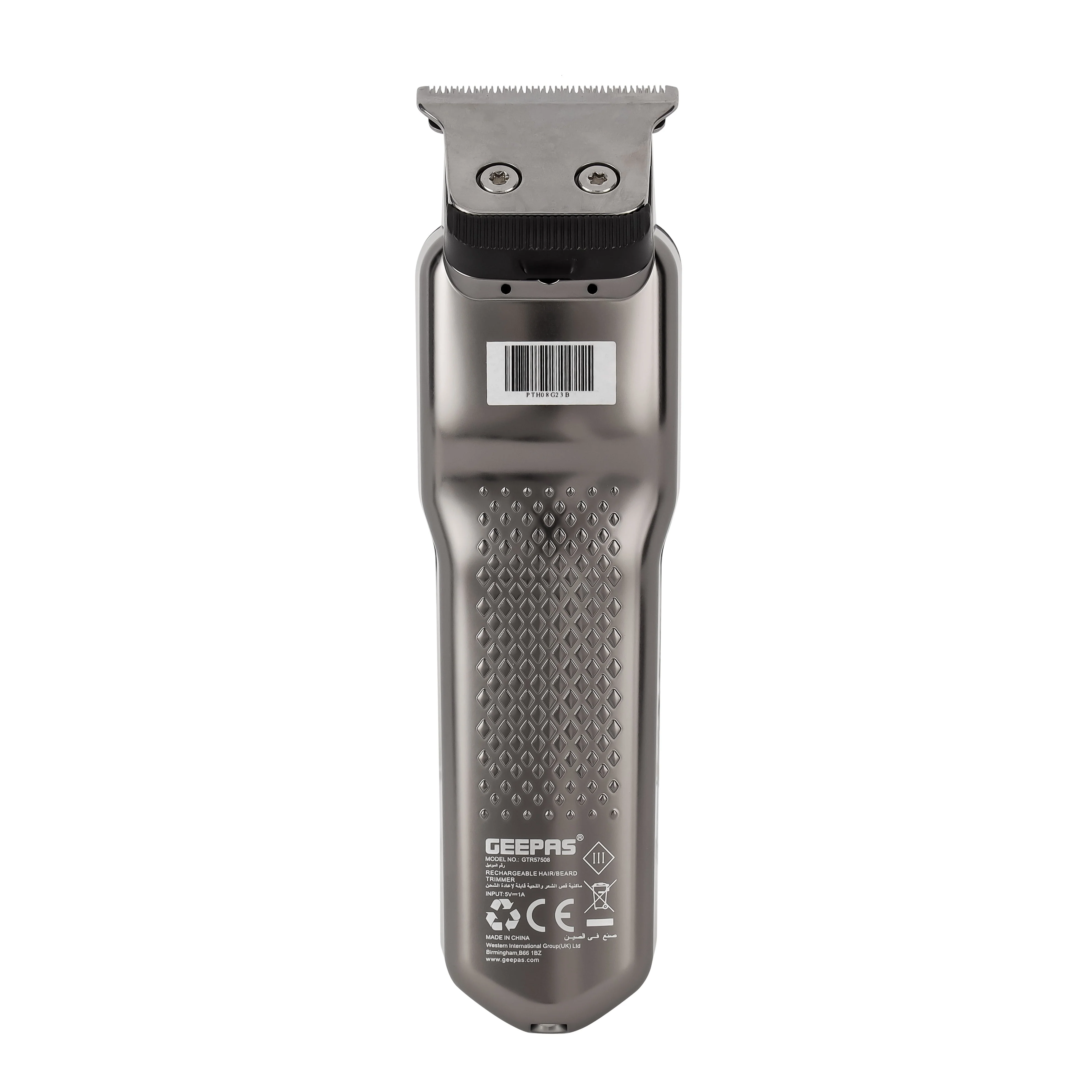 Geepas GTR57508 Rechargeable Hair/Beard Trimmer | Waterproof IPX7| 180 Mins Runtime| 1200mAh Li-ion Battery| Washable Blades & Multiple Length Settings | 2 Years Warranty - Image 6