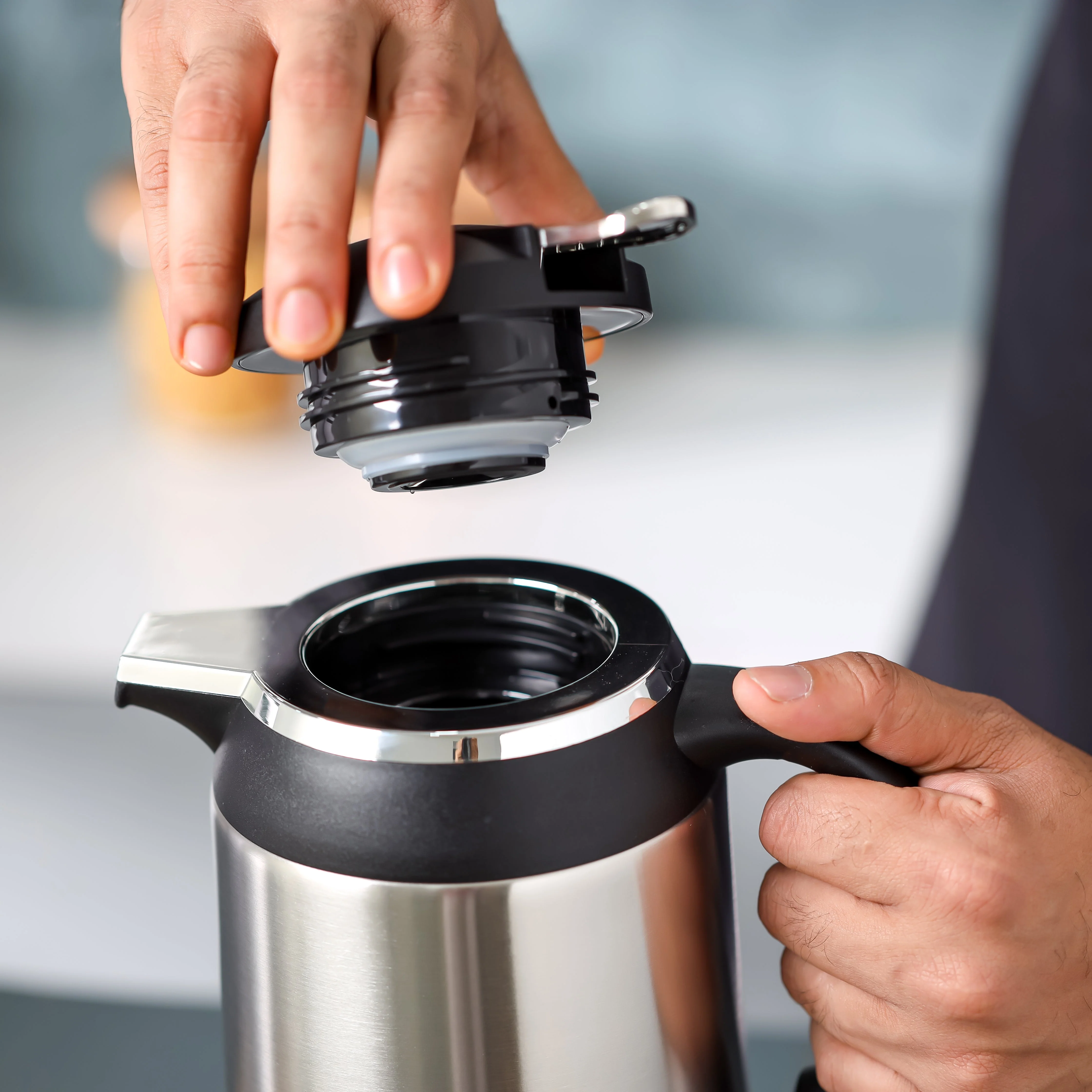 Geepas GVF27025 Stainless Steel Vacuum Flask | 1.9 L Capacity| Double Wall Insulation| Hot & Cold Beverage Flask Up to 24 Hours | Easy to Clean | 2-Year Warranty - Image 5