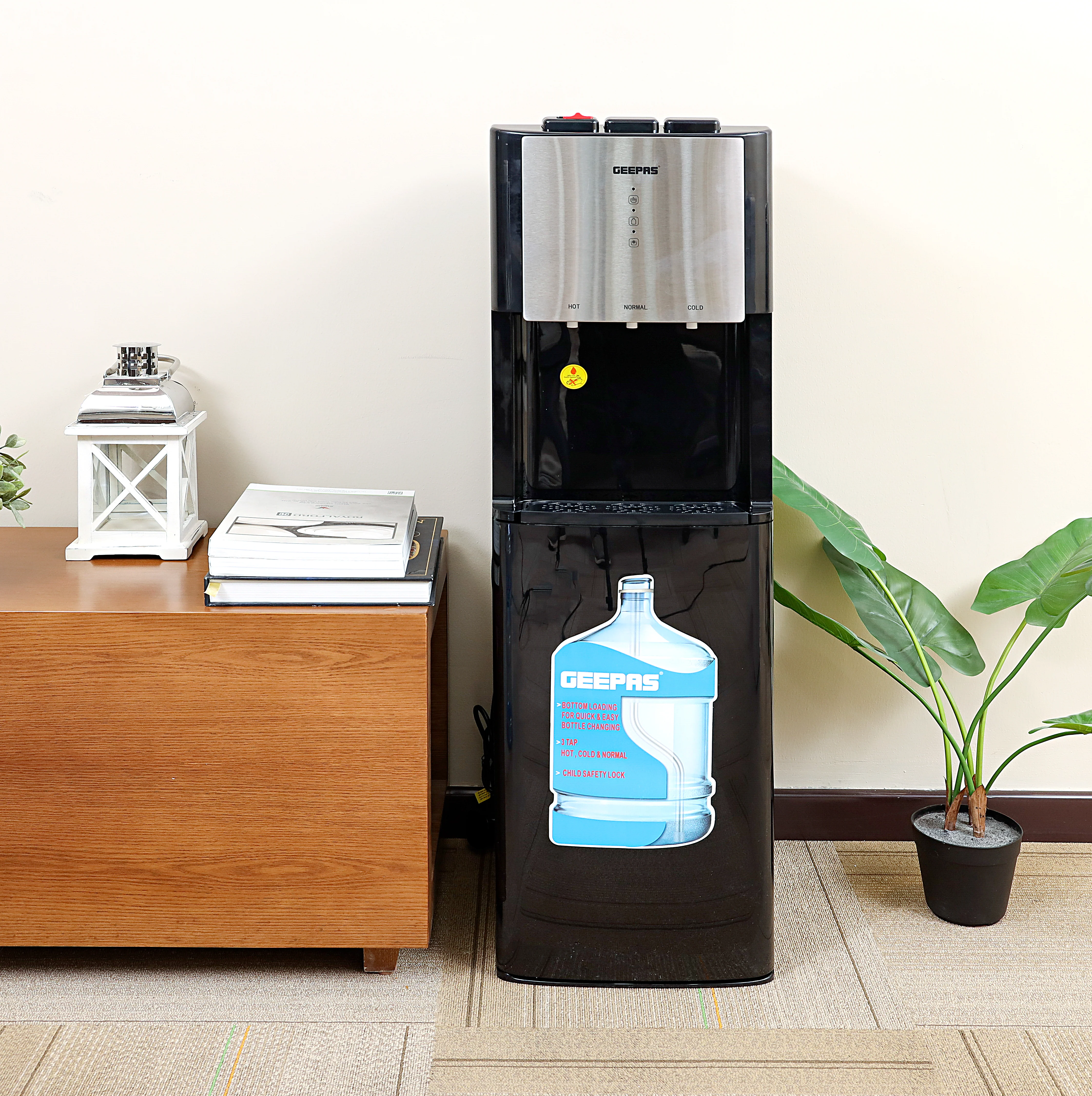Geepas GWD17021 Bottom Loading Water Dispenser| hot, cold and normal water dispensing & stainless-steel tank| energy-saving performance and low-noise operation| - Image 3