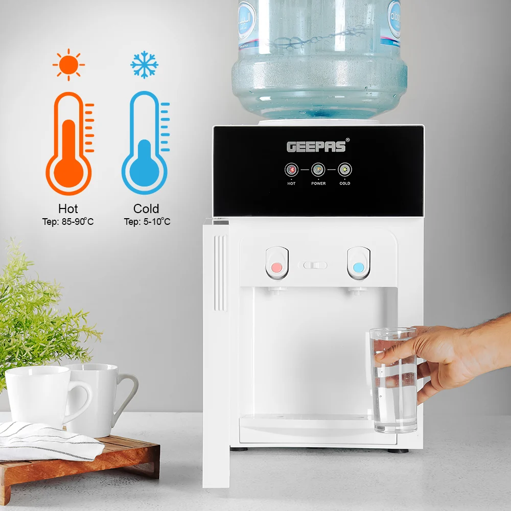 Geepas GWD17033 Desktop Hot & Cold-Water Dispenser| features a tempered glass door & stainless steel tank| child safety lock, compressor cooling & compact design| - Image 4