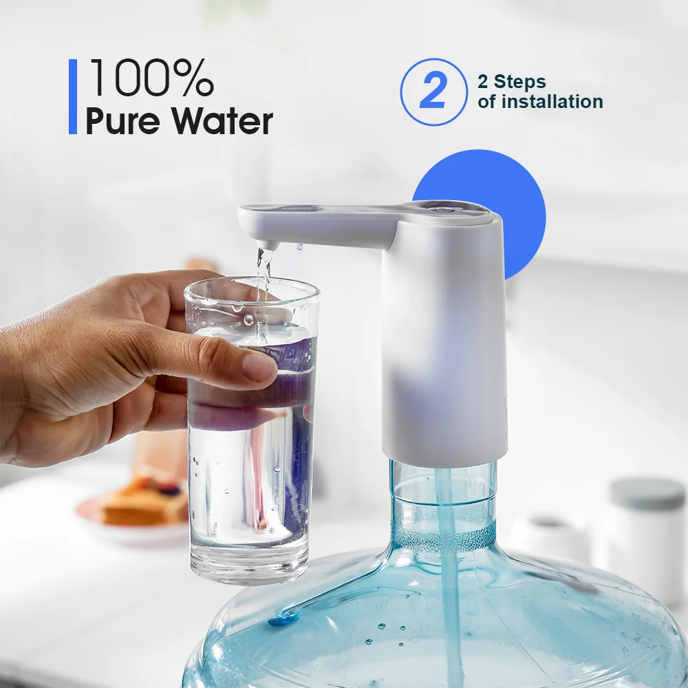 Geepas GWD17034 Rechargeable Mini Water Dispenser | USB Charging | One-Button Operation| LED Night Light| 1200mAh Lithium Battery| Compact Design for Bottled Water - Image 7