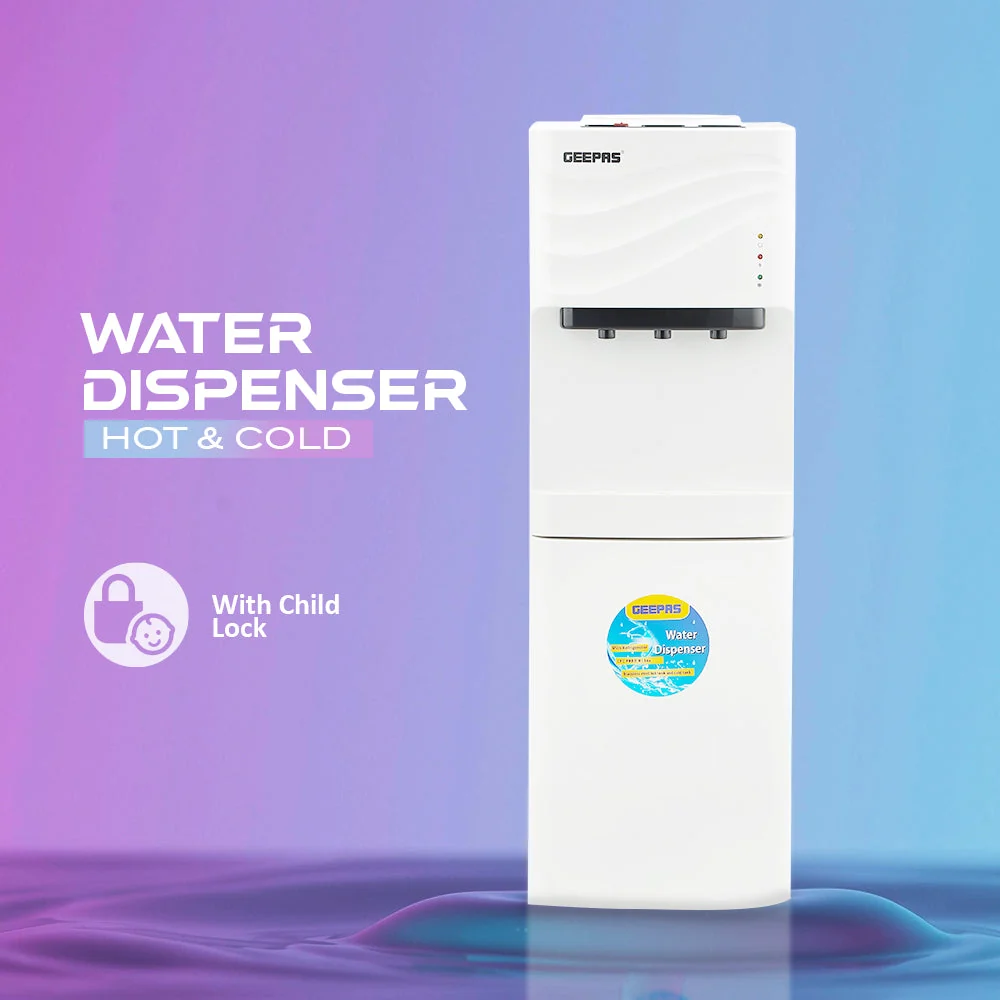 Geepas GWD8355 Hot & Cold-Water Dispenser| refrigerator, 3 water taps with 304 stainless steel tanks| Fast Cooling, Durable, compressor cooling and fast heating| - Image 3