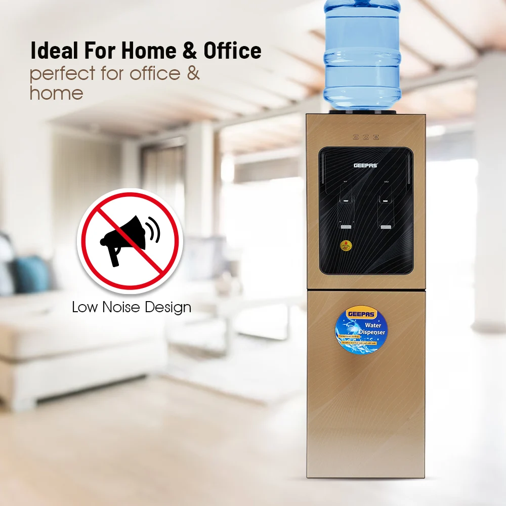 Geepas GWD8363 Hot & Cold-Water Dispenser with Refrigerator| compressor cooling & a 304 stainless steel| dual taps, low-noise operation &a refrigerated cabinet| - Image 4