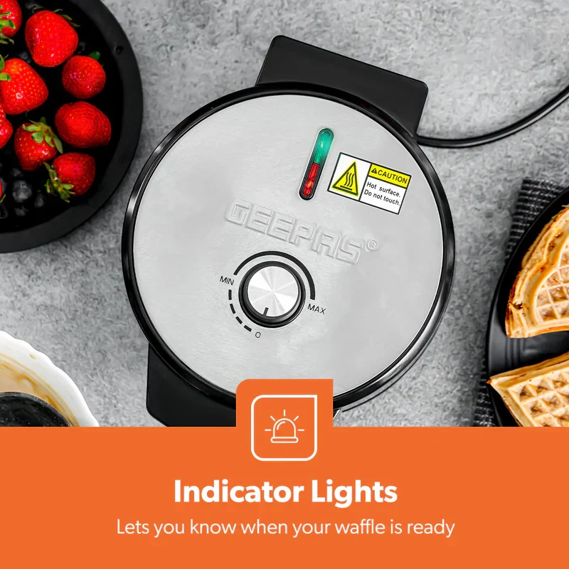 Geepas GWM36538 Heart Waffle Maker | 1000W Power, Durable & Adjustable Temperature Control| Non-Stick Cooking Plates, Cool-Touch Handle and Skid-Resistant Feet| - Image 6