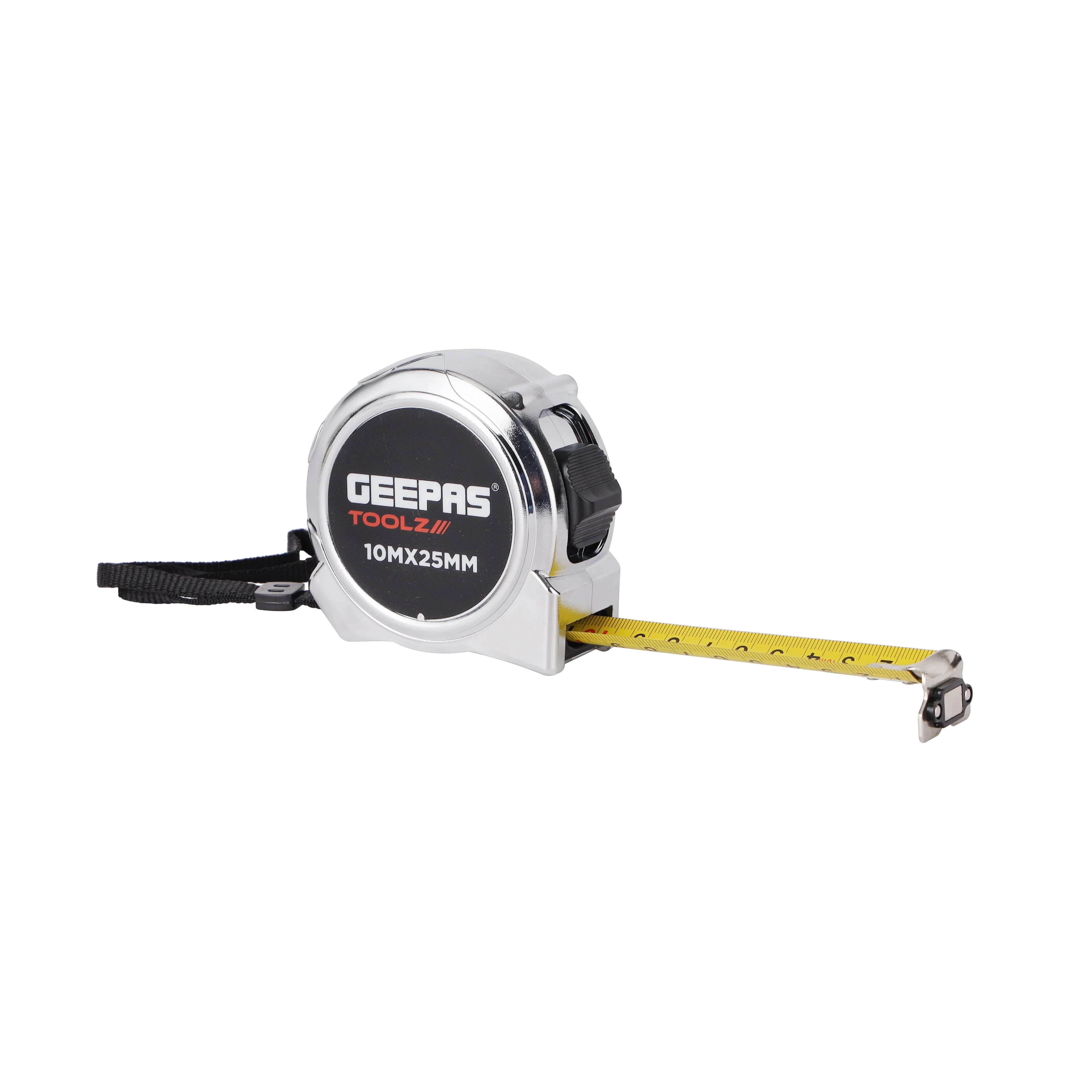 Geepas Measuring Tape- GT59315| 10 M X 25 MM, High Impact Chrome Body and Super Magnetic Hook| Double Sided High Visibility, With Metric and Inch Gradation| Silver - Image 4
