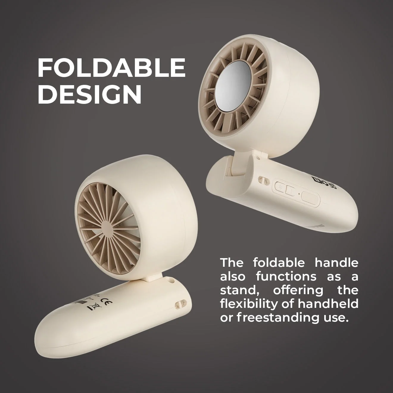 Geepas Mini Foldable Cooling Fan- GF21225/ 3 Speed Control, Cooling Function, 8 Hours Long Working Time/Small, Portable Design for Women and Men/ Pink, 2 Years Warranty - Image 4