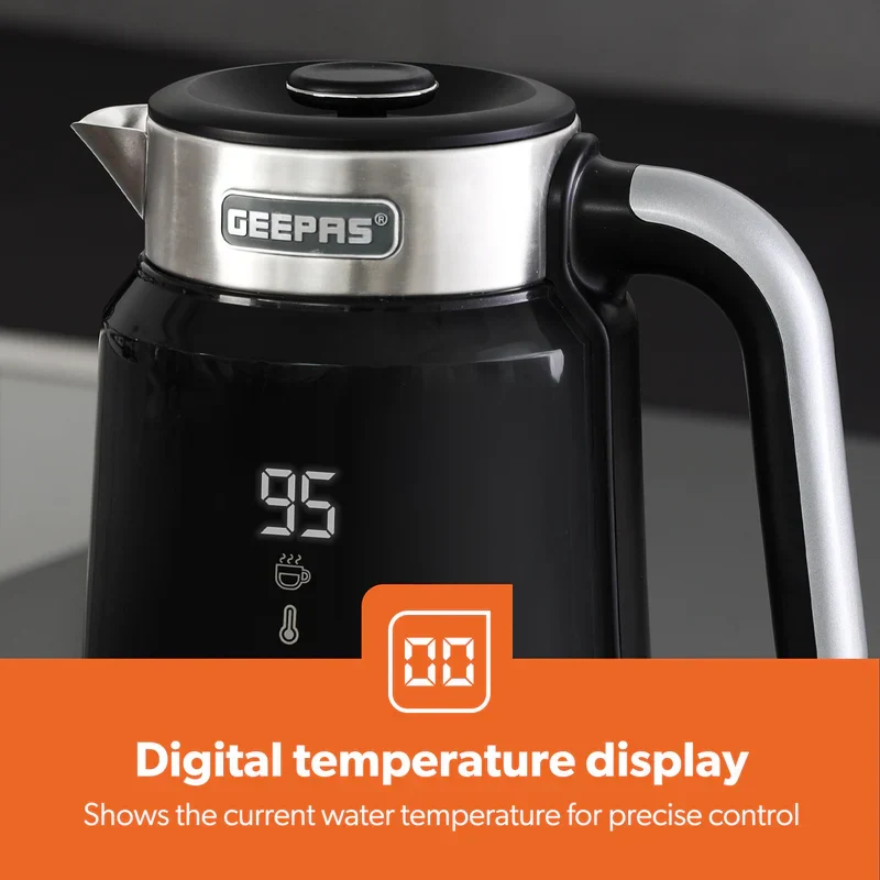 Geepas Smart Stainless Steel Kettle 1.7L GK38034 | WiFi & Voice App Control| Smart Temperature Settings| Fast Boiling| Auto Shut-Off | Durable Design | 2 Years Warranty - Image 5