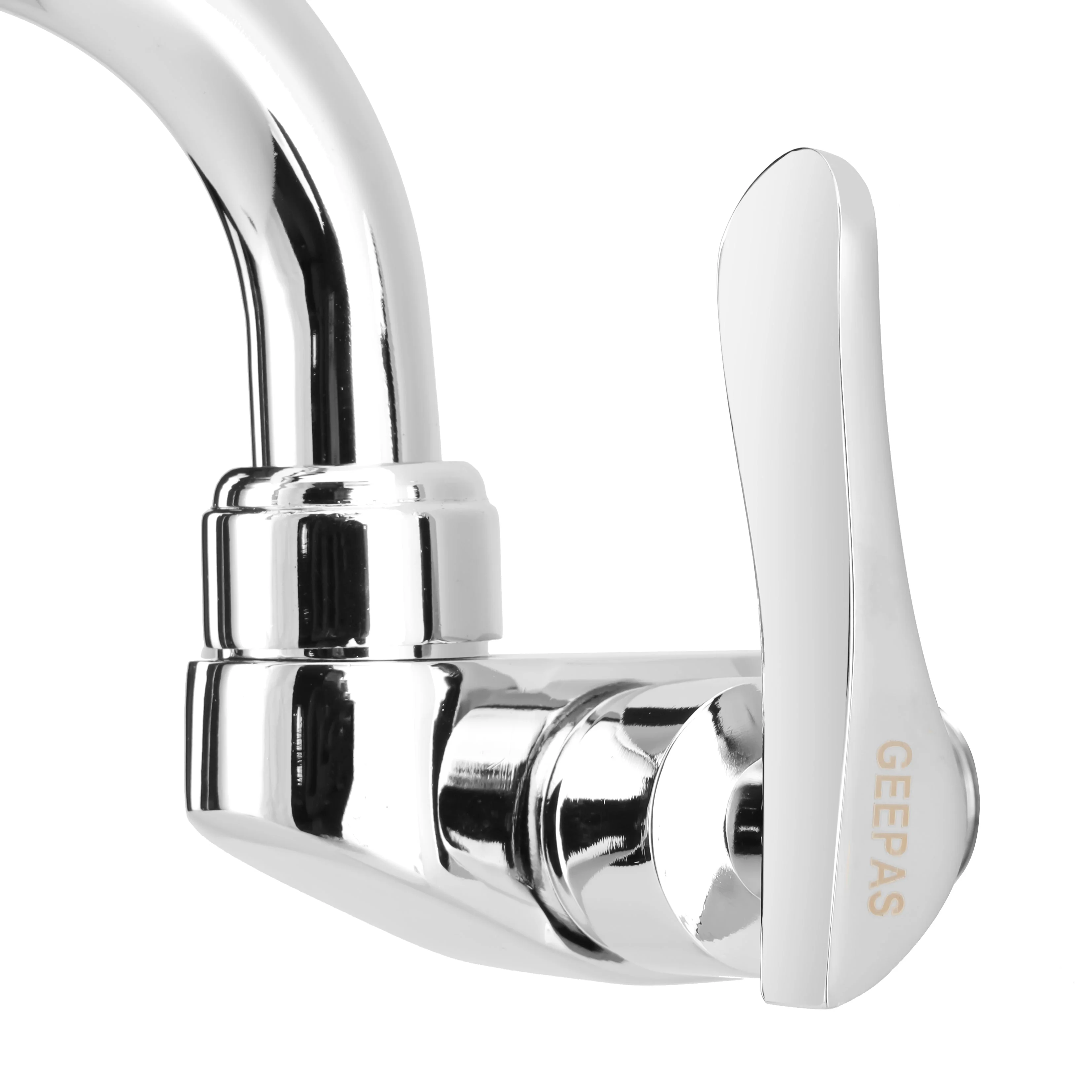 Geepas Wall Mounted Sink Tap GSW61140 | Single Hole Kitchen & Bathroom Tap | Chrome Finish, Durable Quarter Turn Cartridge, Leak-Proof Handle & 360° Swiveling Spout - Image 5