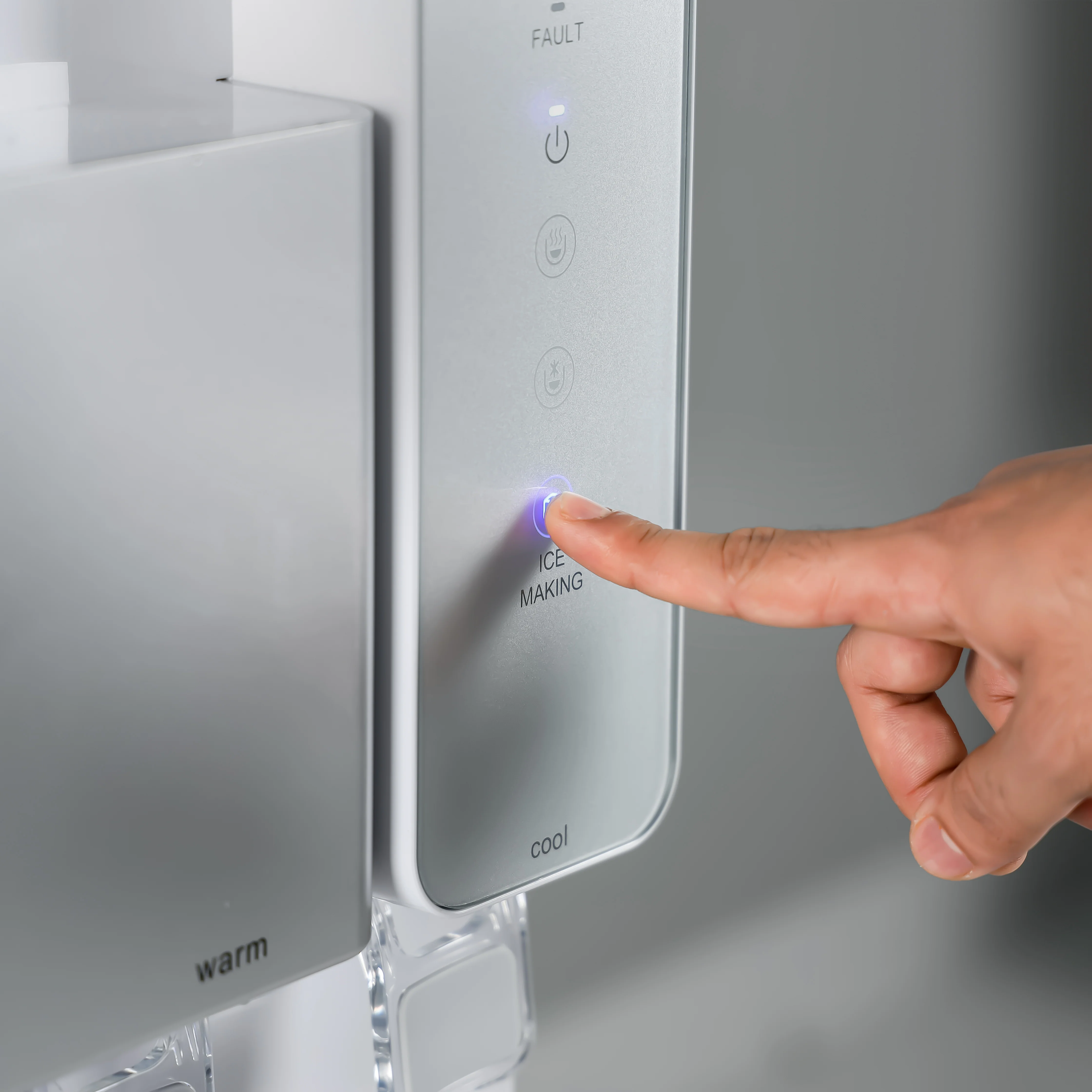 Geepas Water Dispenser with Ice Maker- GWD17027/ Normal, Hot and Cold Function, and 3 Touch Control Panel, Fast Cooling, Low Noise/ Capacity: 13 kg/24 h, Perfect for Home, Kitchen, Apartments, Restaurants, Office, Etc./ White, 2 Year Warranty - Image 3