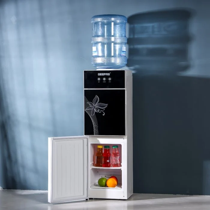 Geepas Water Dispenser with Refrigerator- GWD17023/ Hot and Cold Function, and 2 Taps, Stainless Steel Tank, 2 Glass Door/ 2.8 L/H, 1.0 L/H Capacity, with Child Safety Button, Perfect for Home, School, Apartments, Office, etc./ Black, 2 Year Warranty - Image 3