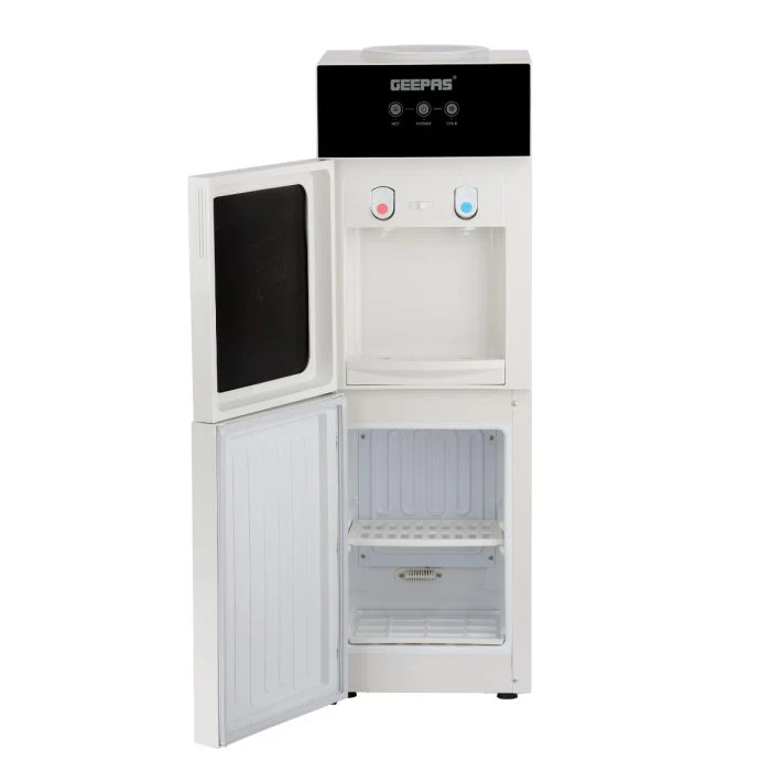 Geepas Water Dispenser with Refrigerator- GWD17023/ Hot and Cold Function, and 2 Taps, Stainless Steel Tank, 2 Glass Door/ 2.8 L/H, 1.0 L/H Capacity, with Child Safety Button, Perfect for Home, School, Apartments, Office, etc./ Black, 2 Year Warranty - Image 4