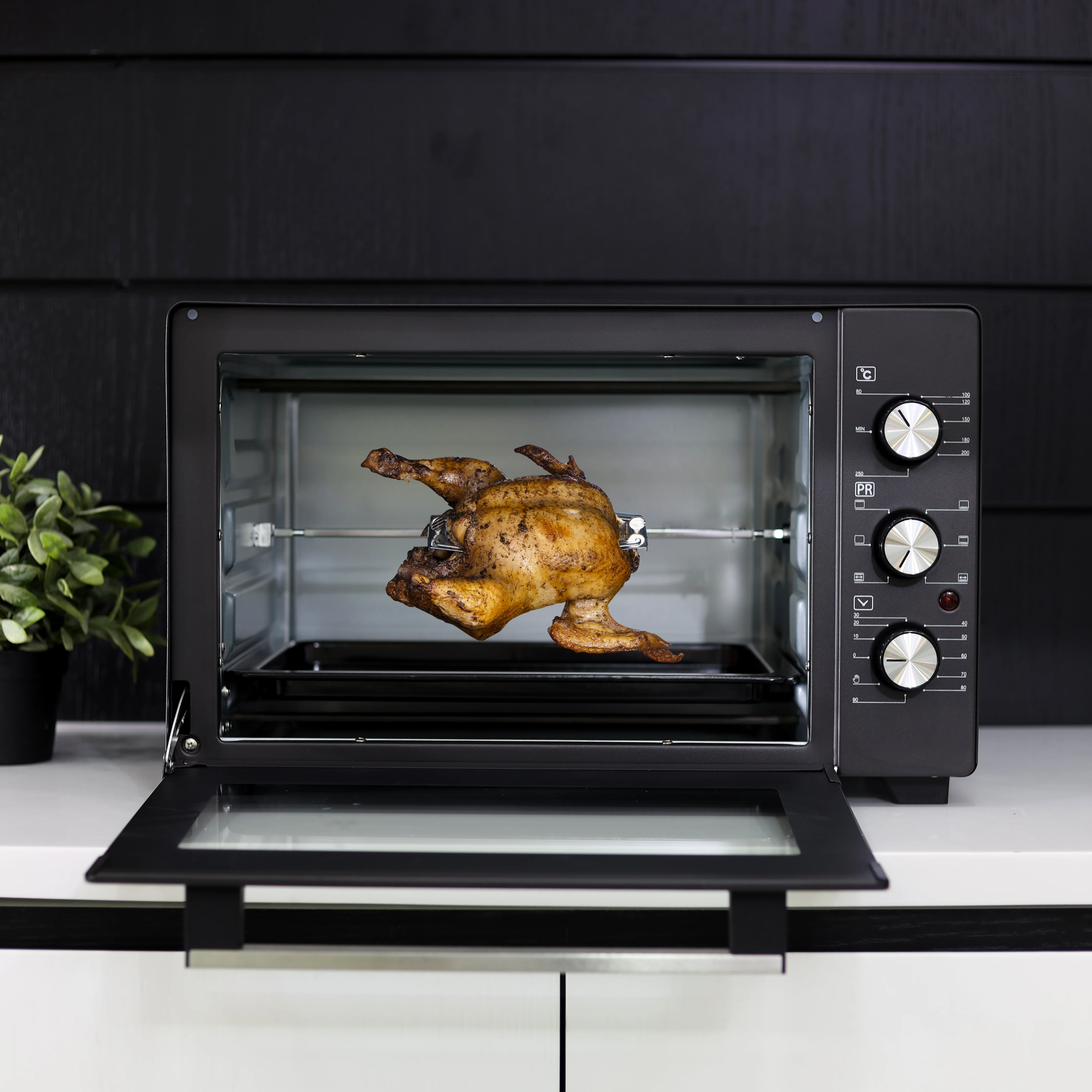 Krypton KN05324 Electric Oven with Rotisserie 30L| 1600W Power, 80–250°C Adjustable Temperature & Stainless-Steel Heating Elements| 90-Min Timer & Tempered Glass Window| - Image 2