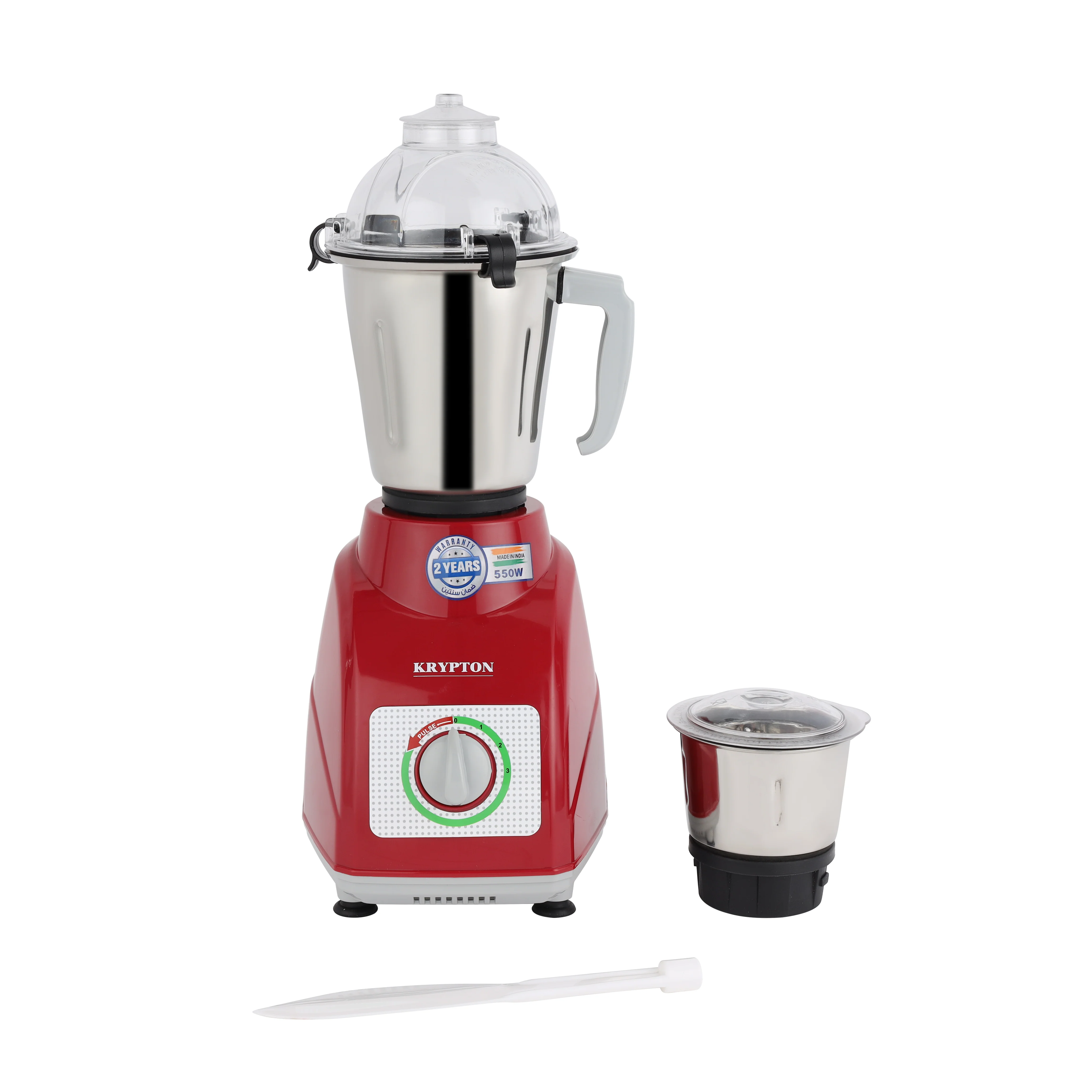 Krypton KNB5311 550W 2-in-1 Mixer Grinder| powerful motor with stainless steel blades and 3 speed control| overload protection, Durable body with polished jars|
