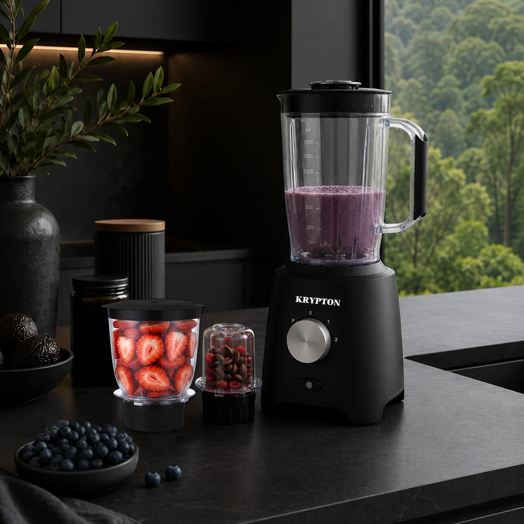 Krypton KNB6136 600W 3-in-1 Blender| copper motor with 1.8L unbreakable jar, 2 speeds, pulse & turbo function| for smoothies, grinding, mixing, & ice crushing| - Image 2