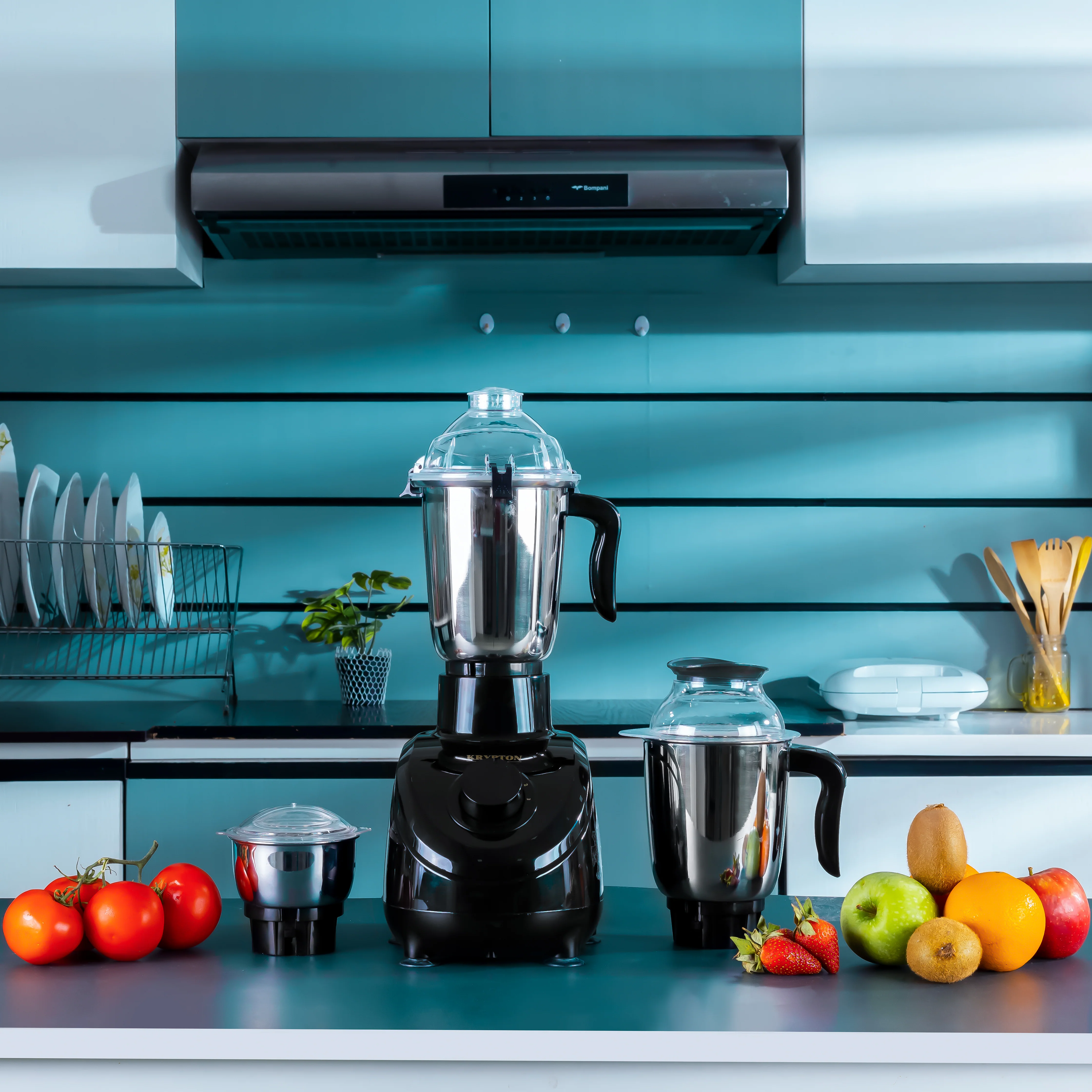 Krypton KNB6188N 3-in-1 Mixer Grinder | 750W copper motor, shockproof ABS body and stainless-steel jars| 3-speed control, and overload protection for safe uses| - Image 2